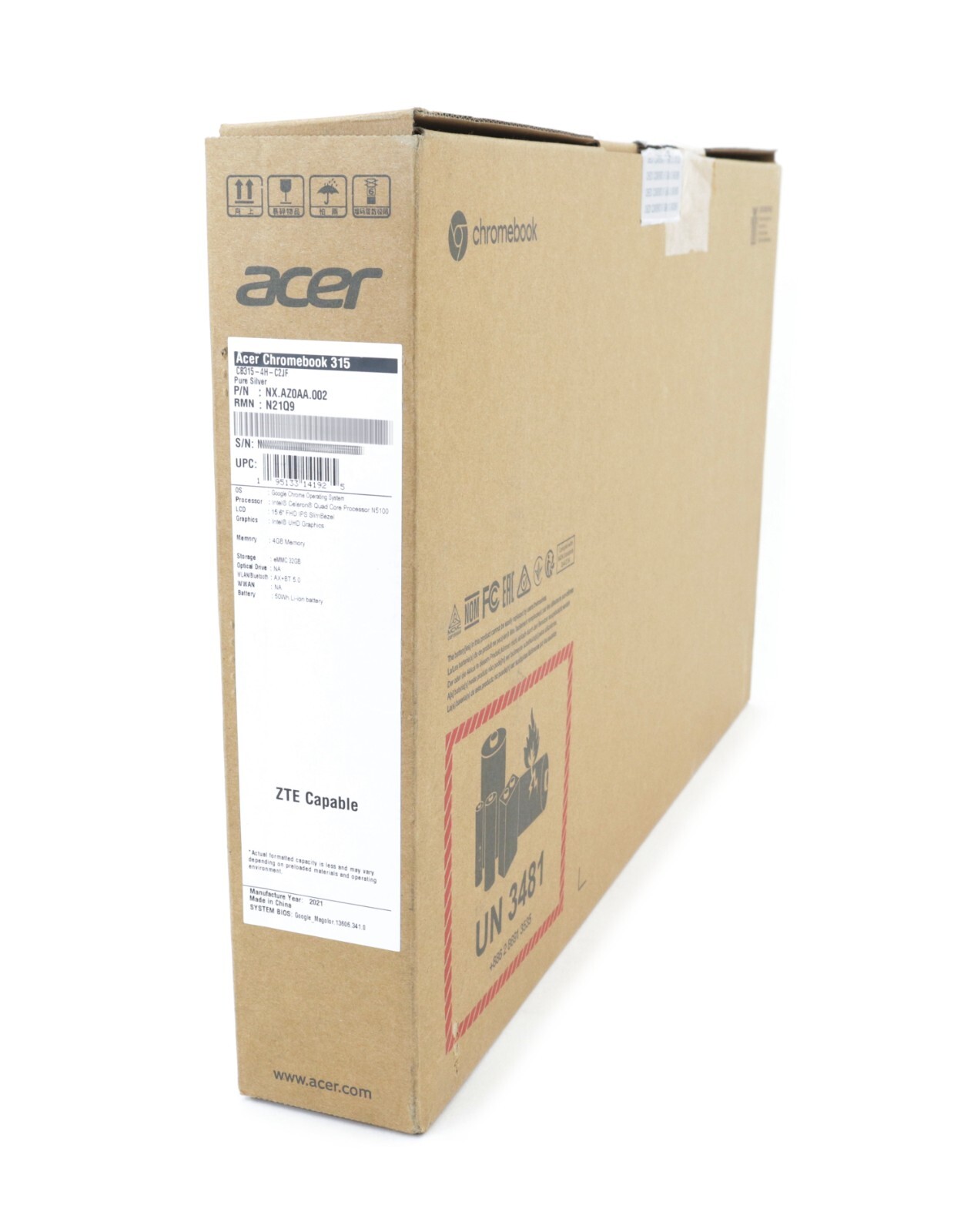 Acer Chromebook 315 CB315-4H-C2JF 15.6″ N5100 4GB RAM 32GB eMMC NX.AZ0AA.002