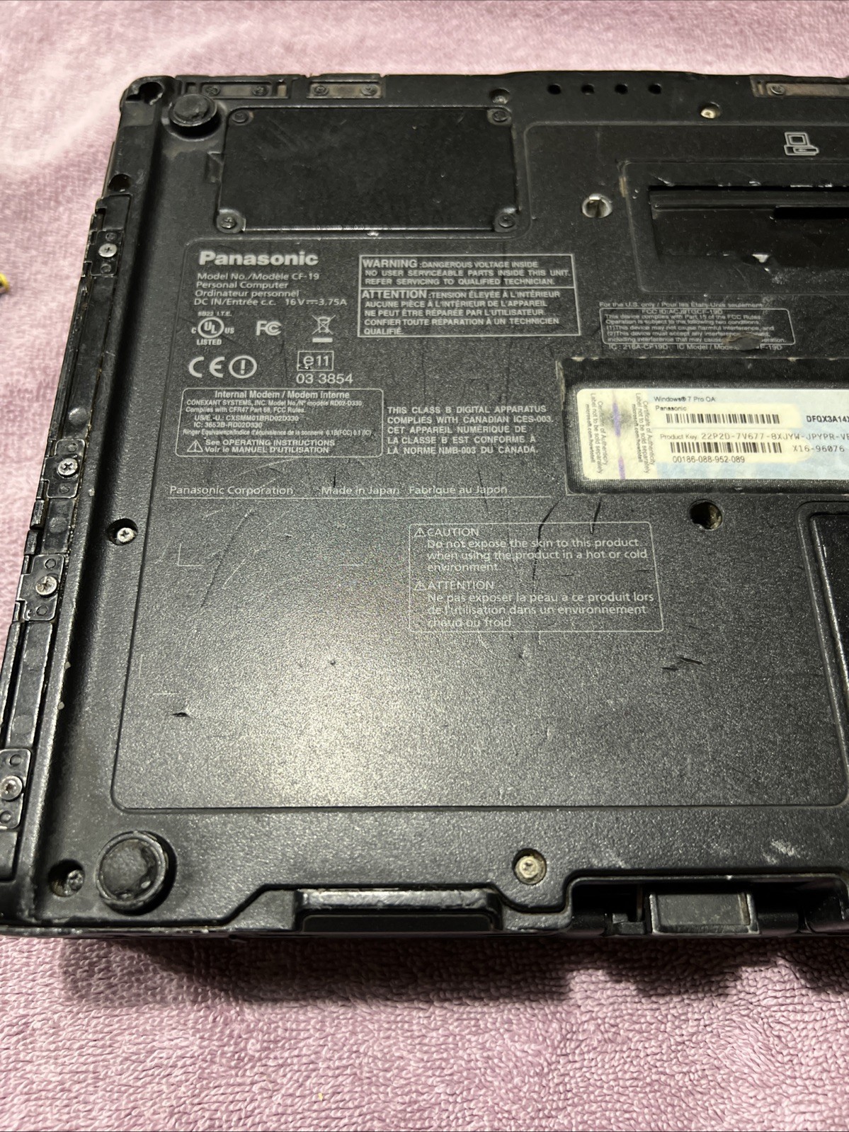 Panasonic Toughbook CF-19 Laptop Intel Core i5 Windows 10 Pro 4GB Ram 150GB HD