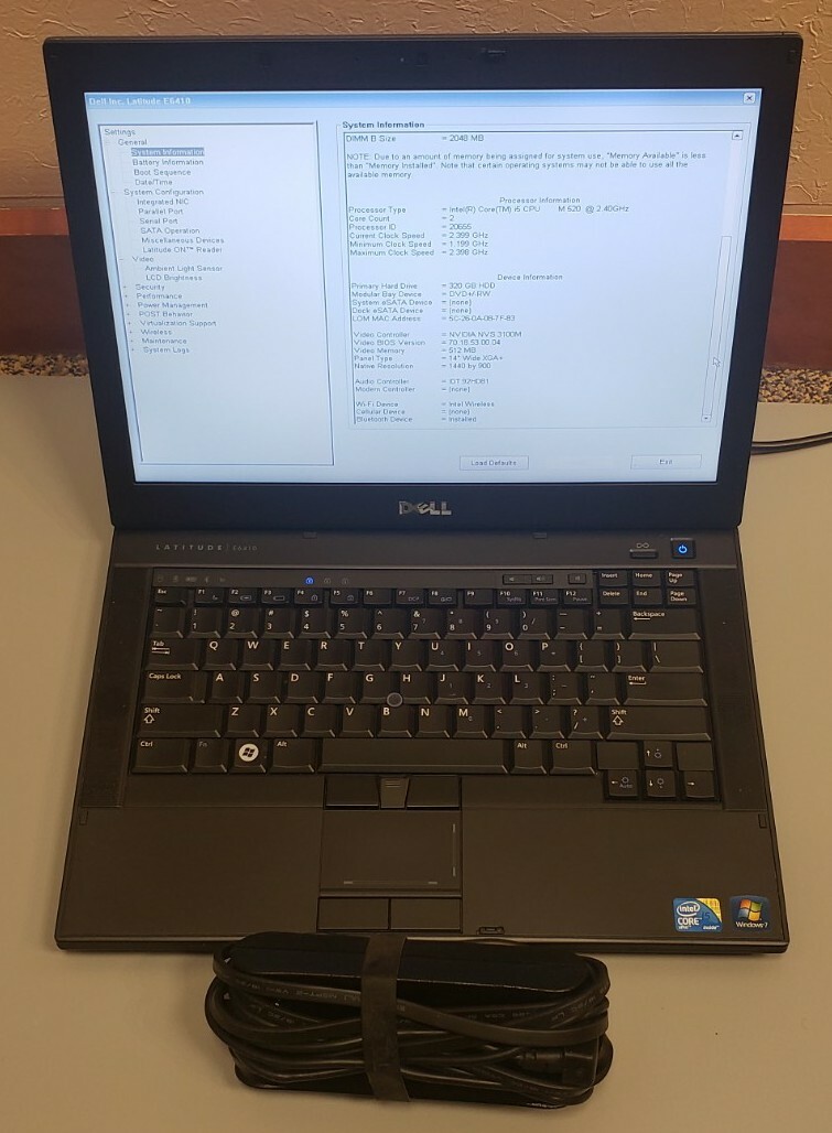 Dell Latitude E6410 Core i5 M520 4GB RAM 320GB HDD WEBCAM BLUETOOTH 1440 x 900