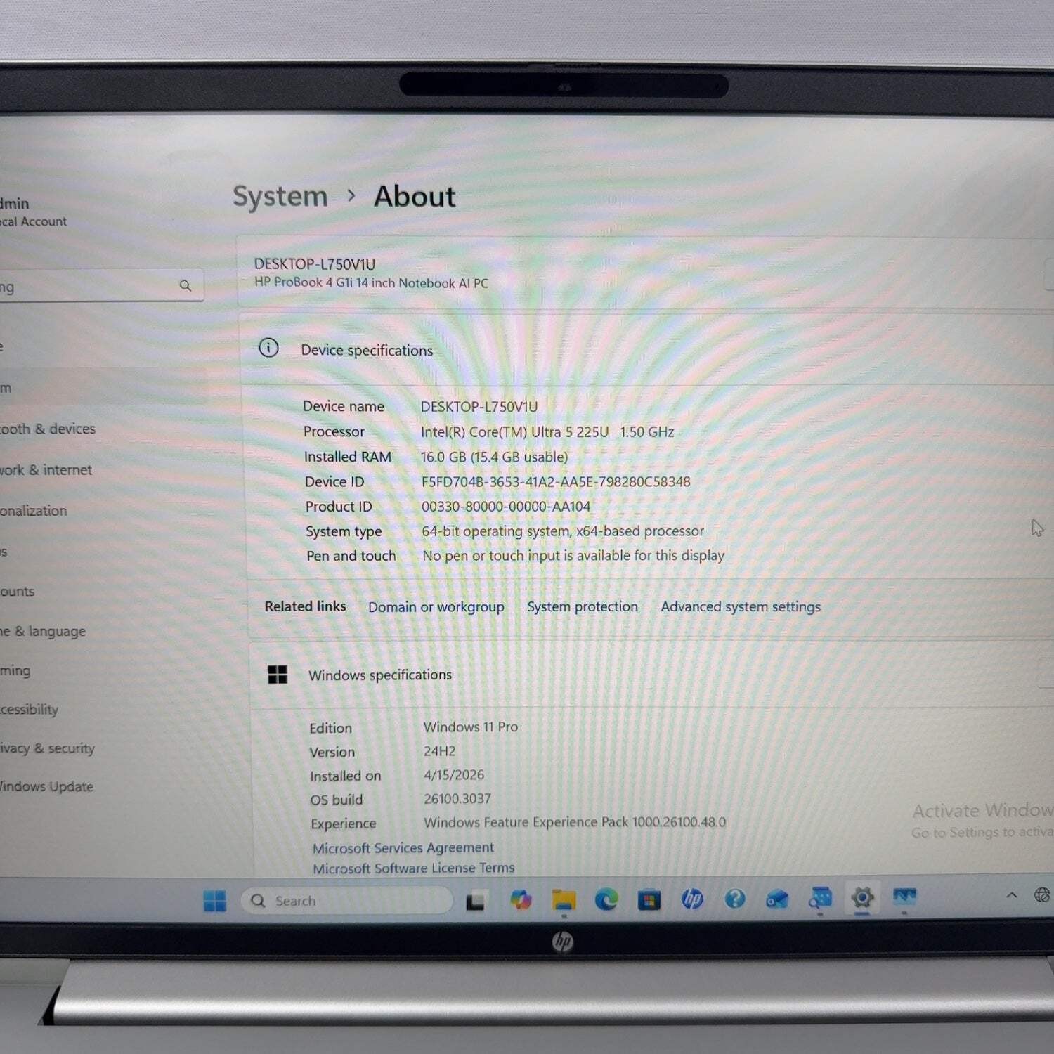 New HP probook 4 g1i 14 14″ ultra 5 1.5GHz 16GB RAM 256GB SSD