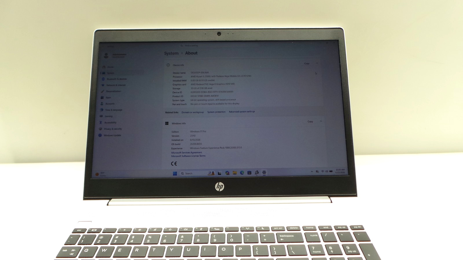 HP ProBook 455 G6 | 15.6″ | AMD Ryzen 5 2500U | 8GB RAM 256GB NVMe | WIN 11 PRO