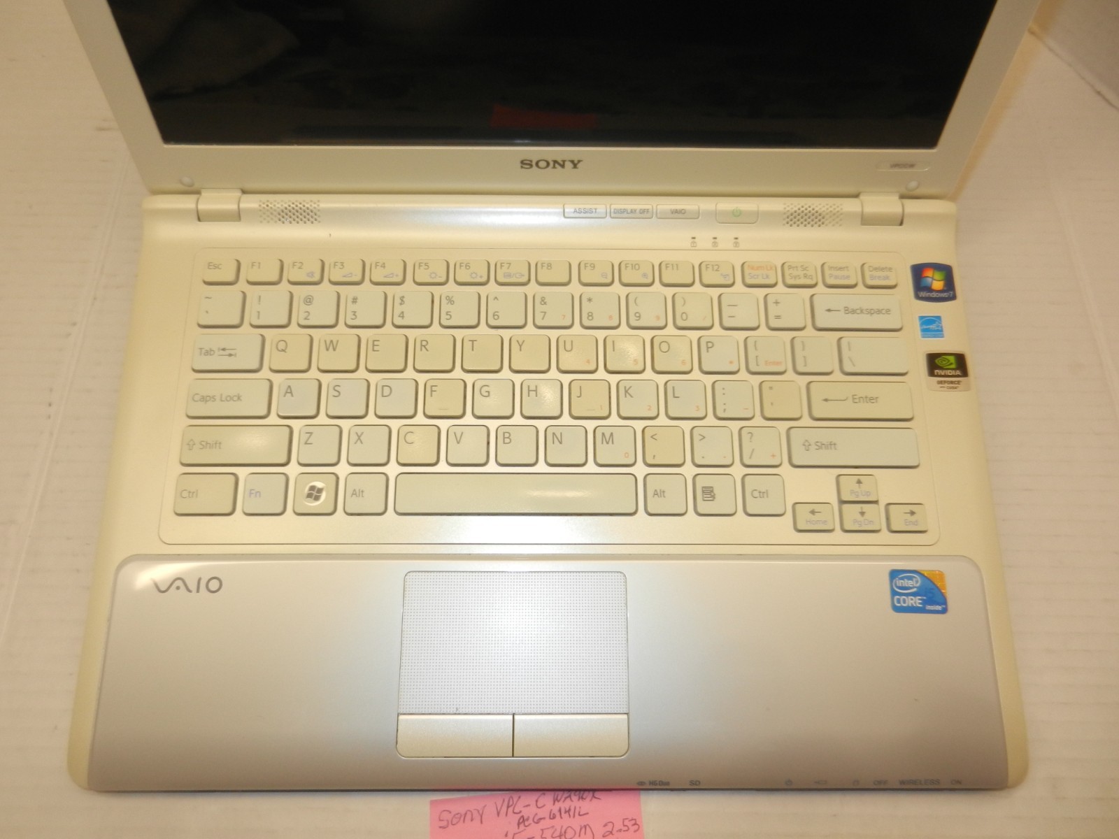 SONY VPC-CW290X PCG-6141L CORE i5-540M@2.53GHZ 4GB RAM 320GB RAM HDD WIN 7 OFF13