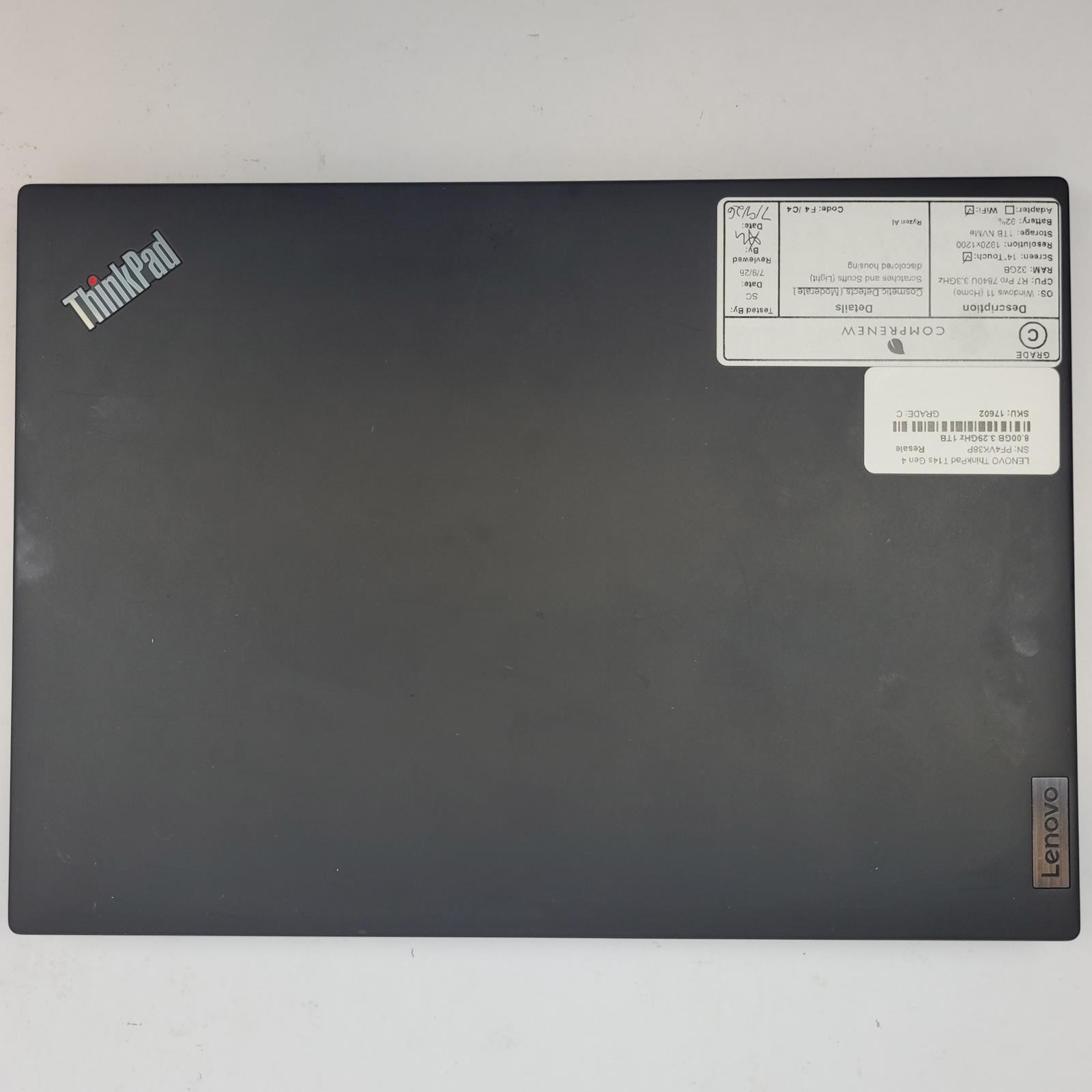 LENOVO ThinkPad T14s G4 Win 11 R7 PRO 7840U 32GB RAM 1TB NVME | Grade C | 3