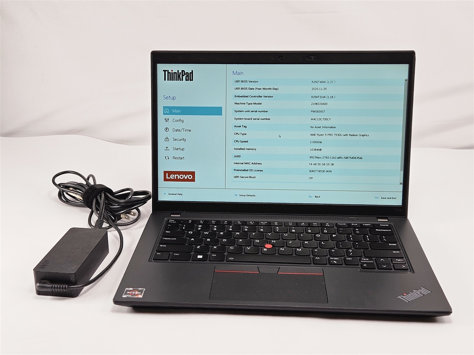 Lenovo 14″ ThinkPad L14 Gen 4 AMD Ryzen 5 PRO 7530U 16GB 256GB SSD AMD Radeon