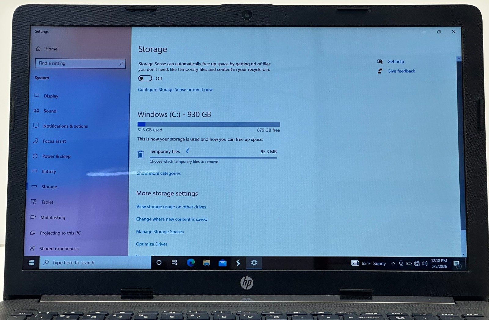 HP 15-DB0043NR AMD A4-9125 2300MHz 4 GB