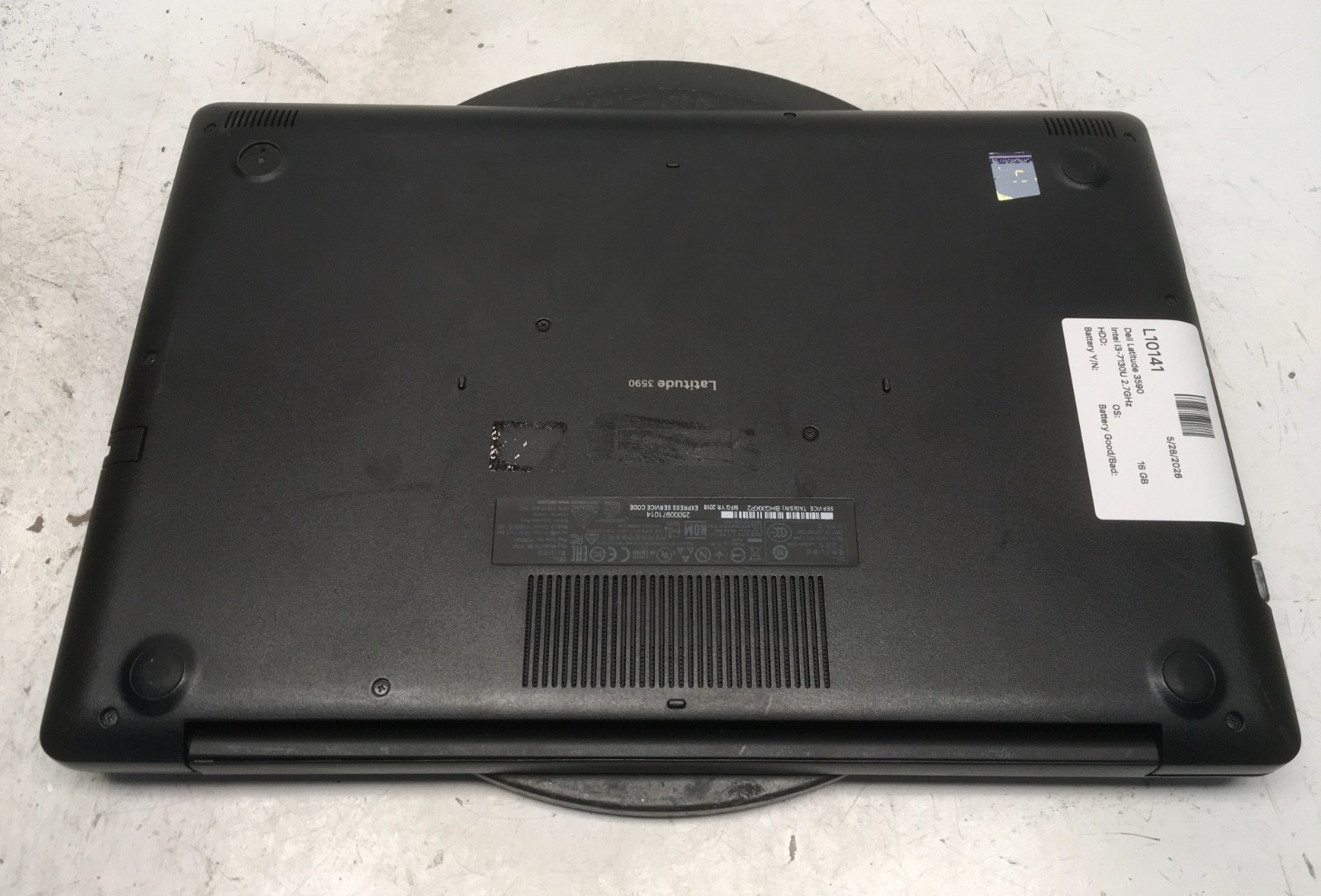 Dell Latitude 3590 Intel i3-7130U 2.7GHz 16 GB NO HDD No Batt