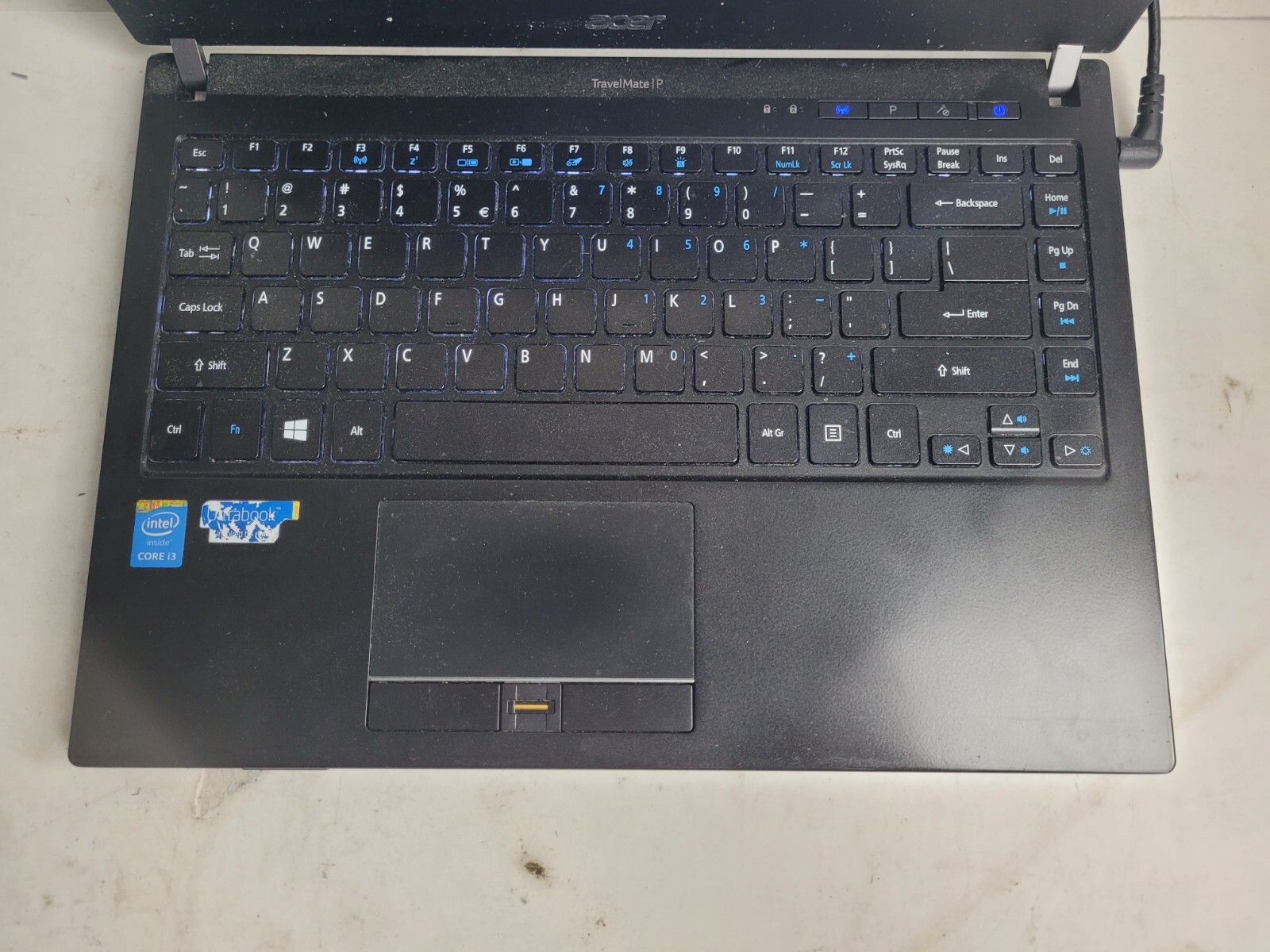 Acer Travel Mate P645 w/i3-4010U, 4GB RAM, 128GB SSD, 14″ Laptop for Parts #1471