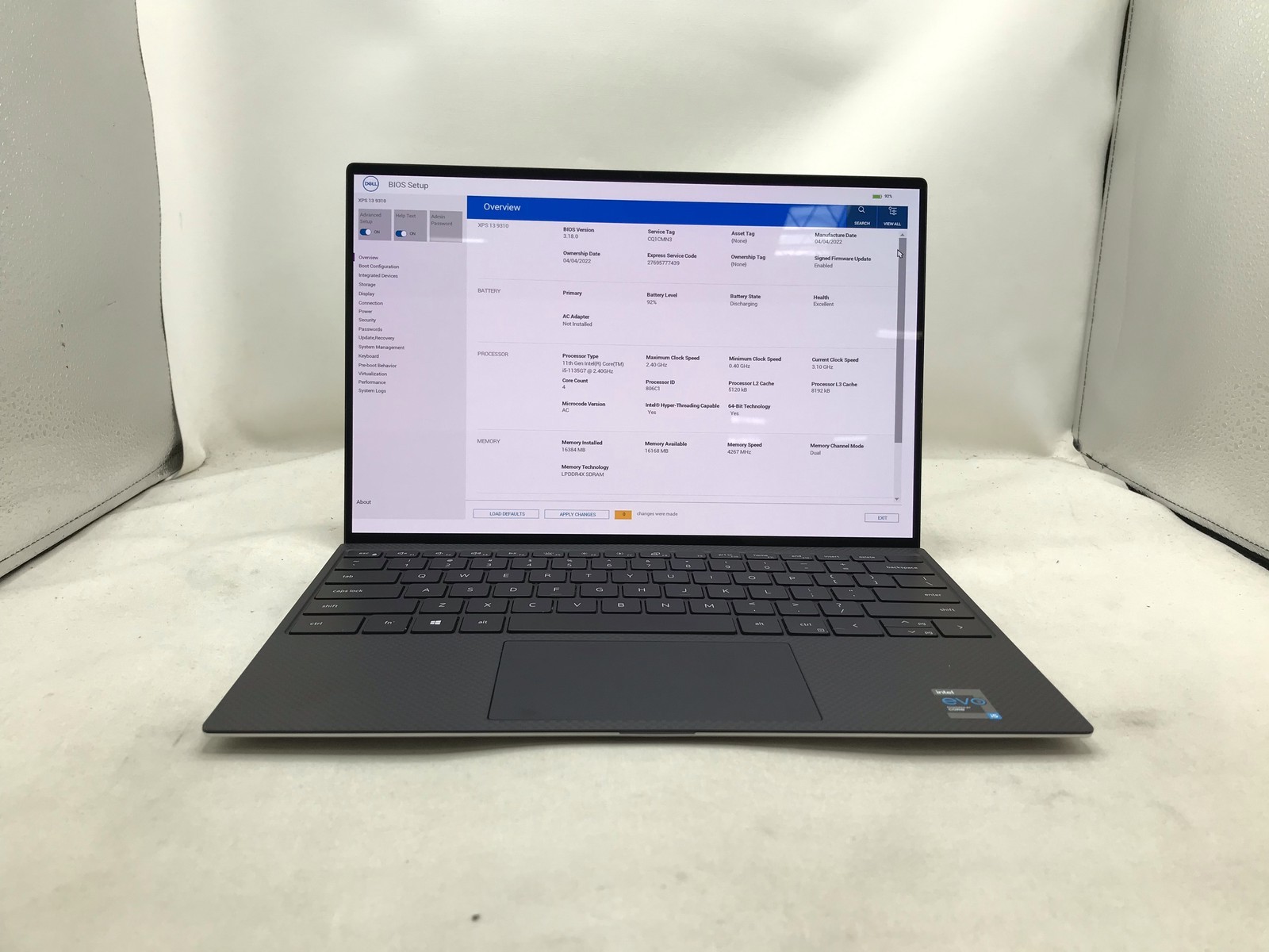 Dell XPS 13 9310 13″ – i5 2.4GHz – 16GB RAM – 256GB SSD – Grade D