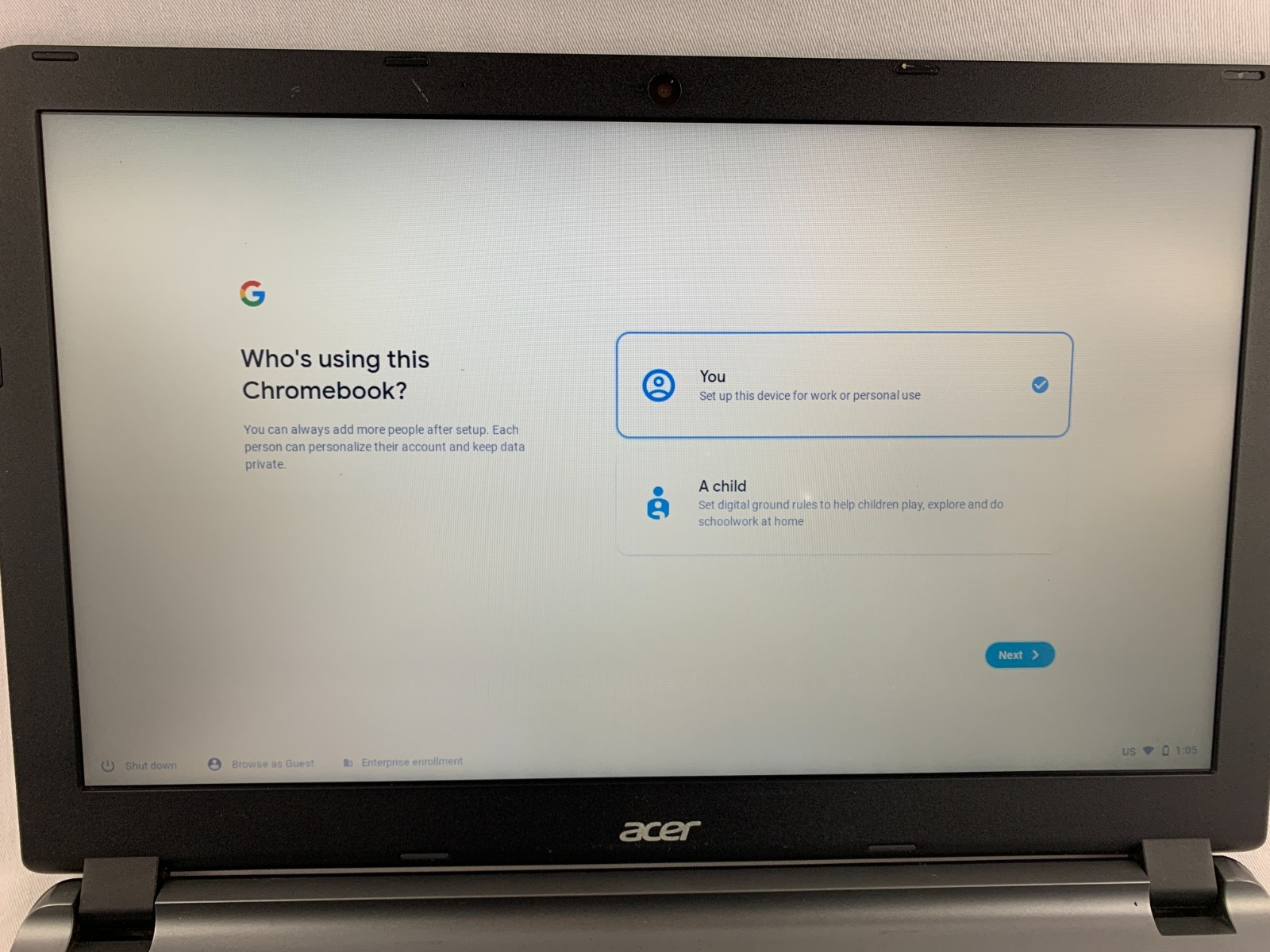 Acer CB3-531 Chromebook, Intel Celeron N2830 2.16GHz, 2GB RAM, 86% Battery