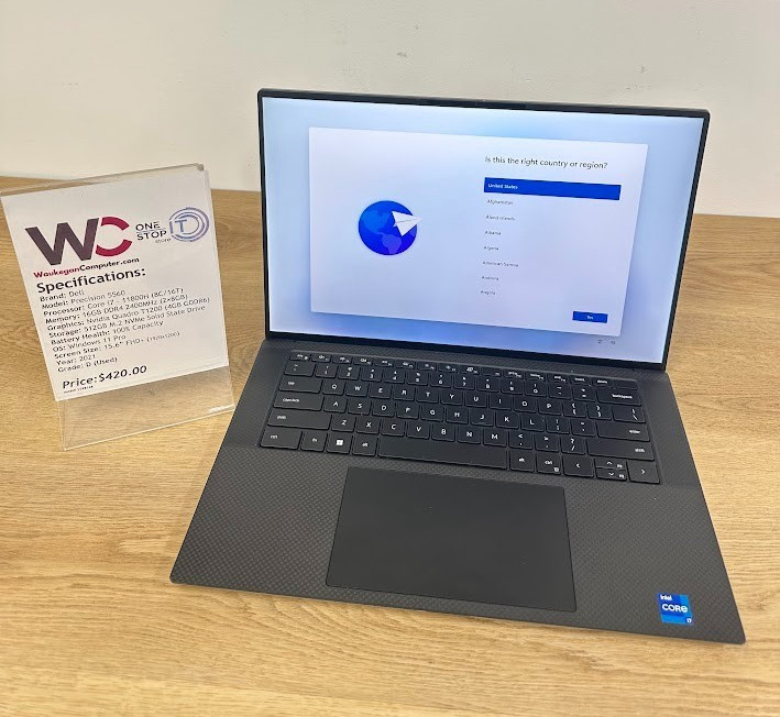 Dell Precision 5560 Core i7 11800H 32GB DDR4, Nvidia Quadro T1200 512GB SSD 2021
