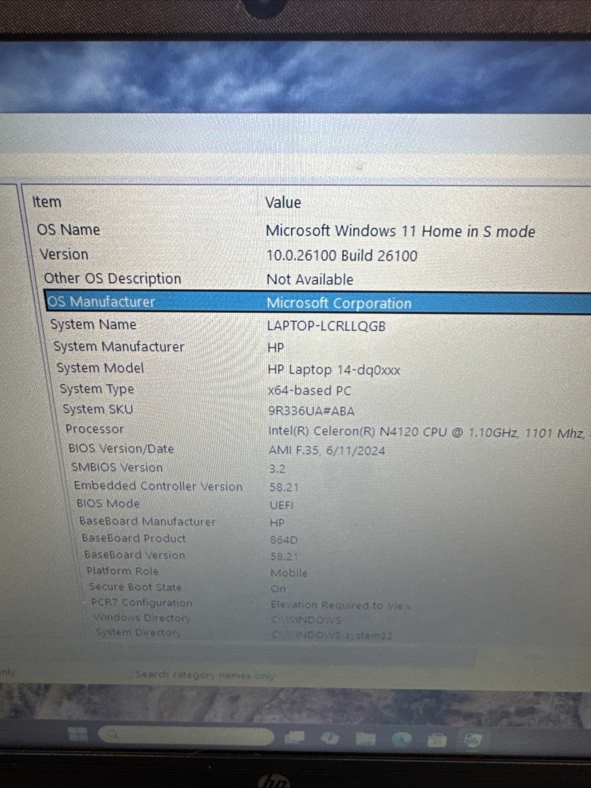 HP 14-dq0761dx 14″HD Intel Celeron N4120 Processor 4GB 128GB SSD Windows 11 S