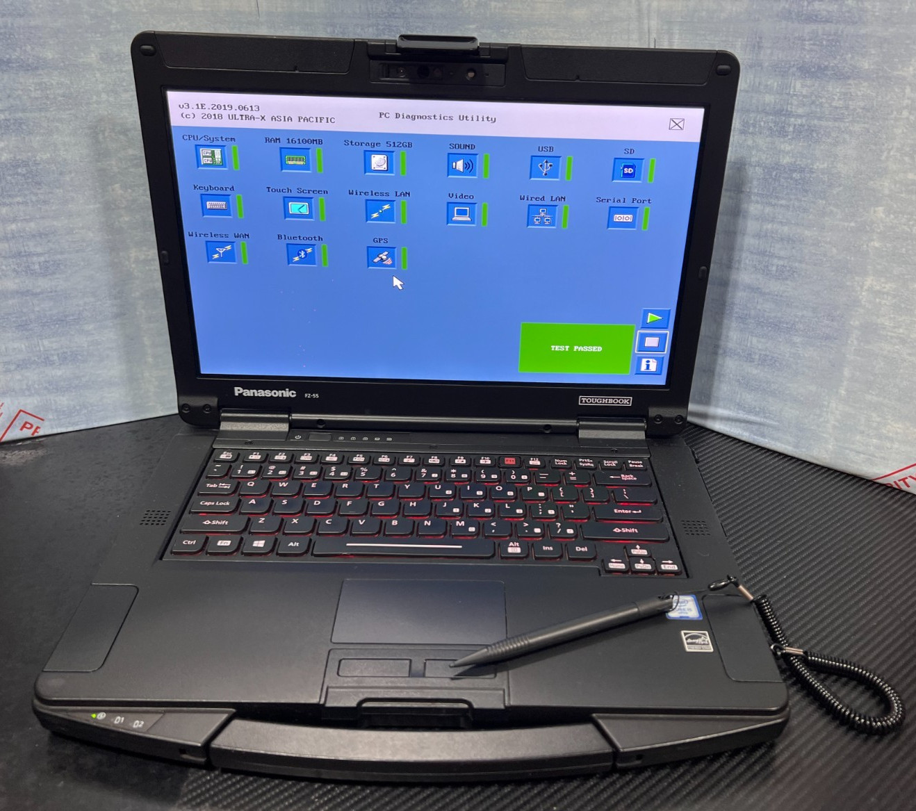 FZ-55C262CVM i5-8365U, 512GB SSD,16GB Mem,GPS,VGA,HDMI,Touchscreen,Win11 25H2.
