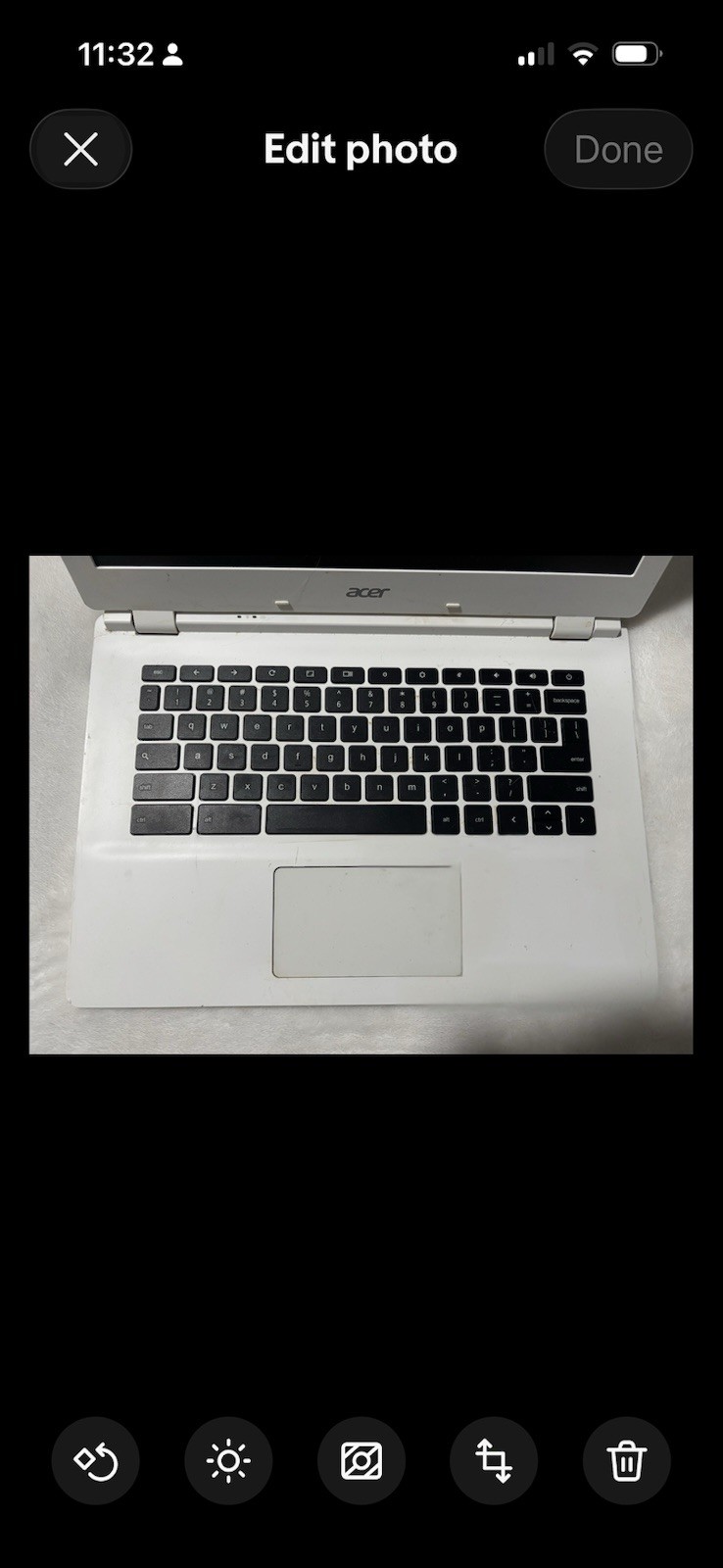 White Acer Chromebook 13.3 CB5-311-T9B0 15 2.1GHz 16GB SSD 4GB RAM W/ Charger