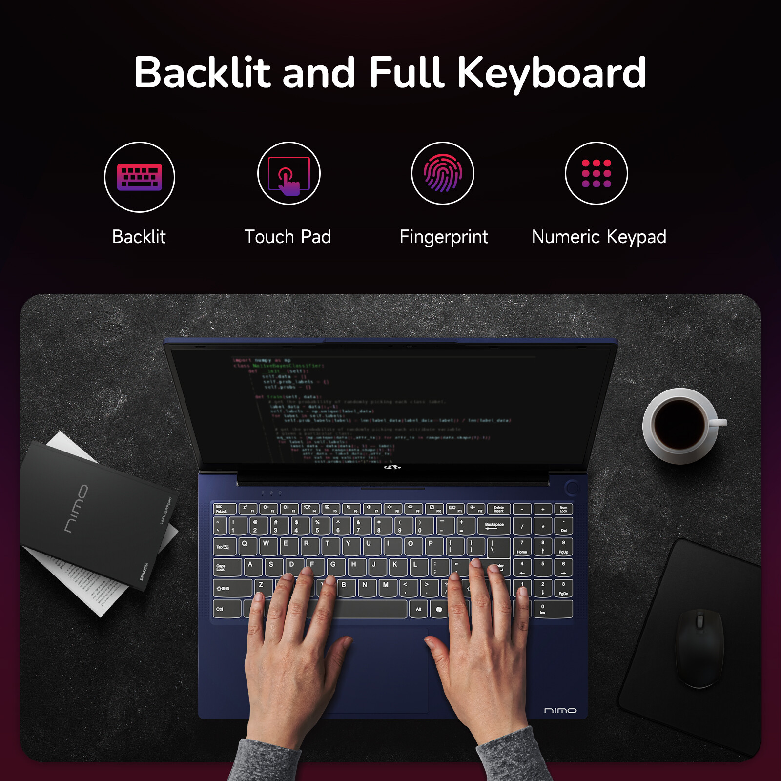 NIMO 15.6 IPS FHD-Gaming-Laptop 8 Cores AMD Ryzen 7 6800H, 32GB DDR5 RAM 1TB SSD