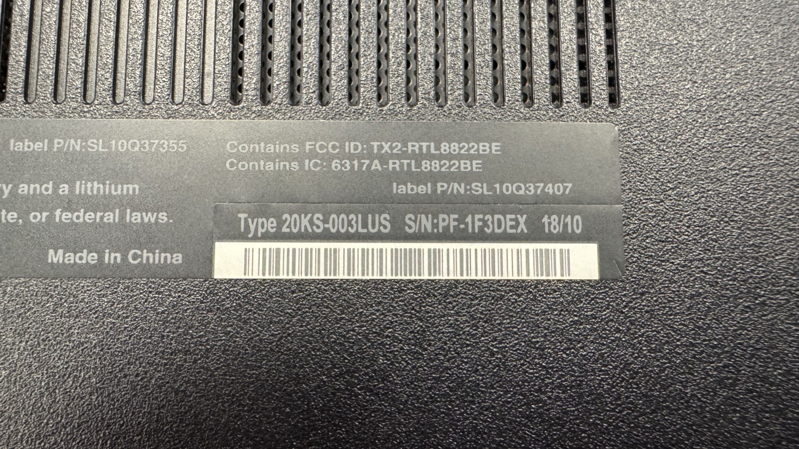 Lenovo ThinkPad E580 SPF1F3DEX (Grade D)
