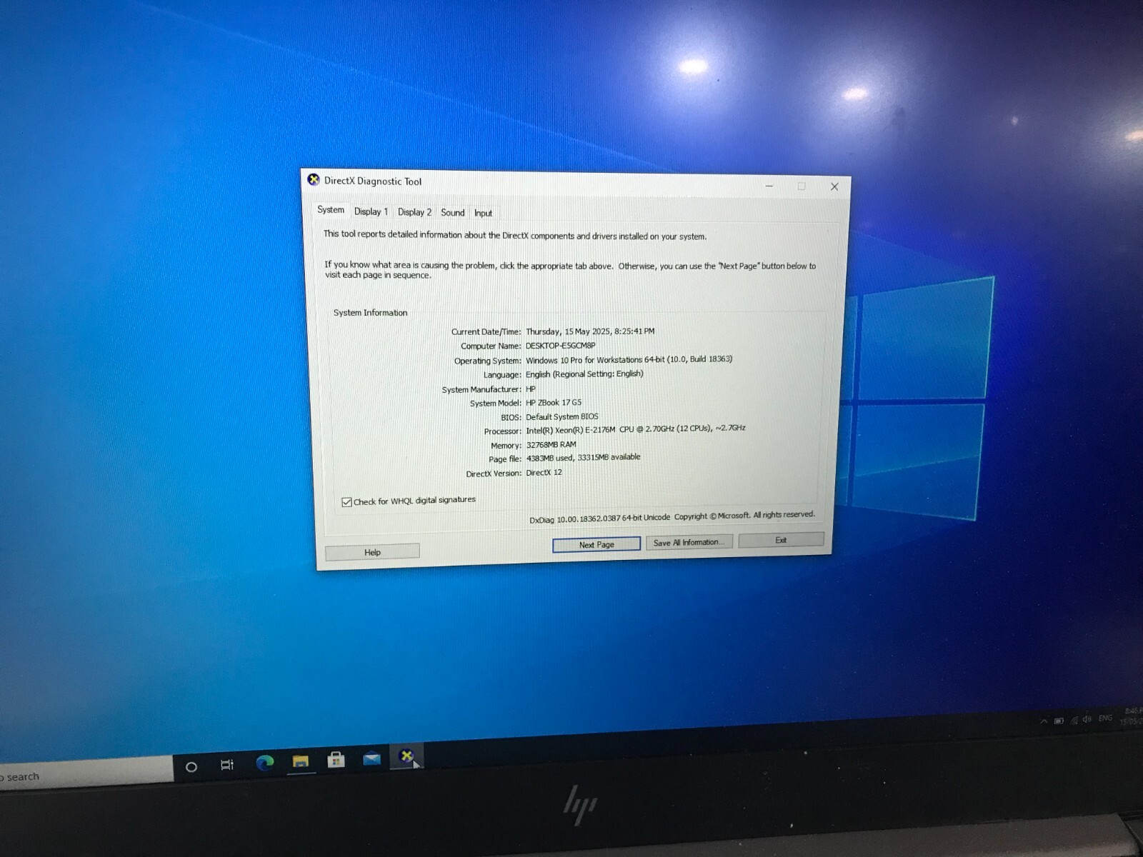 HP ZBOOK 17 G5 LAPTOP WINDOWS 10 PRO 512GB SSD 32GB RAM INTEL XEON E-2176M