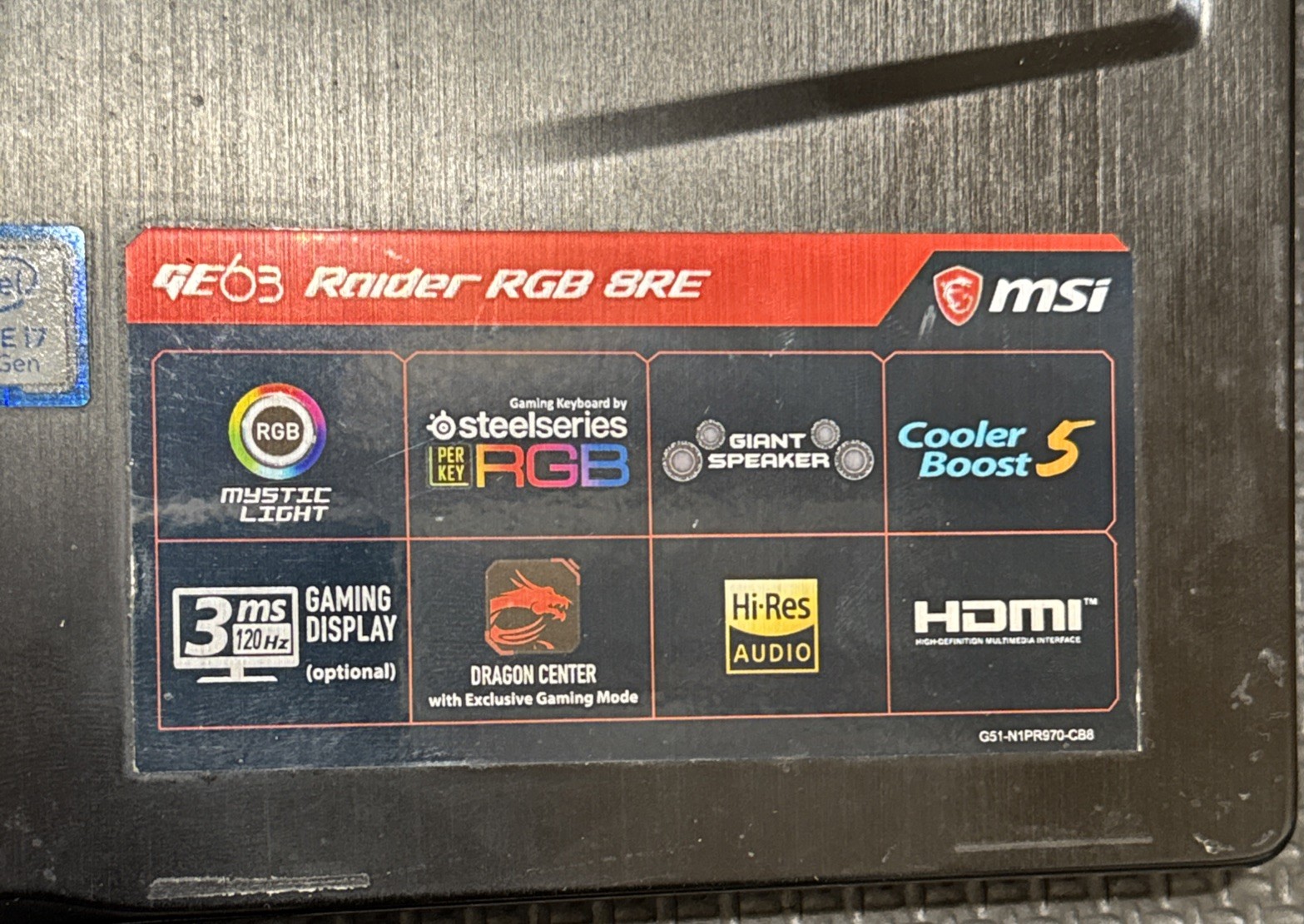 MSI GE63 RAIDER RGB 8RE GAMING LAPTOP INTEL I7 8th Gen NVIDIA GTX