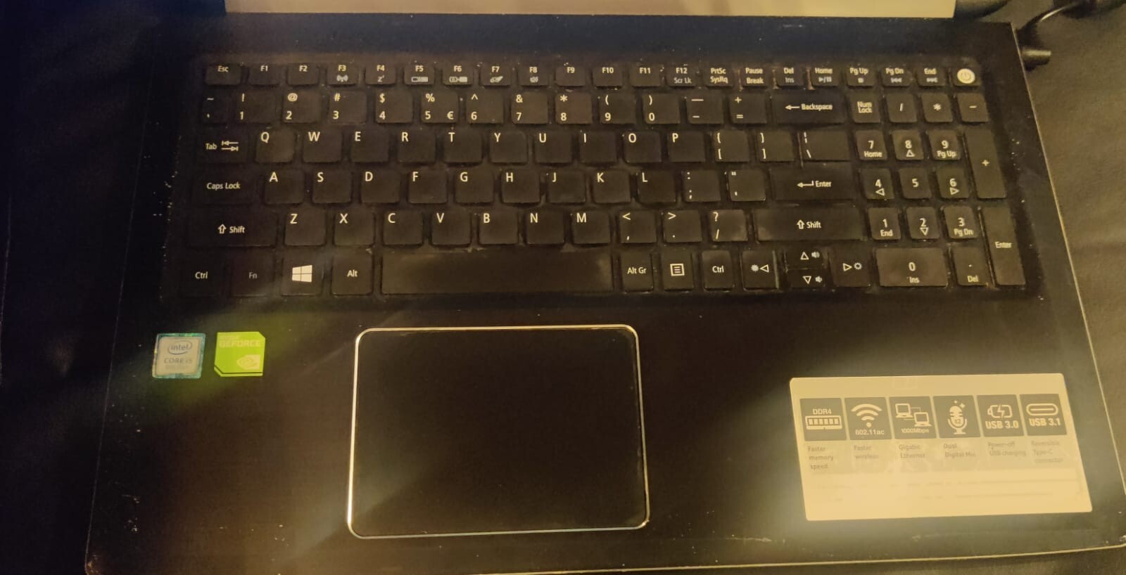 Acer Aspire A 515 Silver 15.6 inch 8GB RAM 1TB HDD Used in Good Condition.