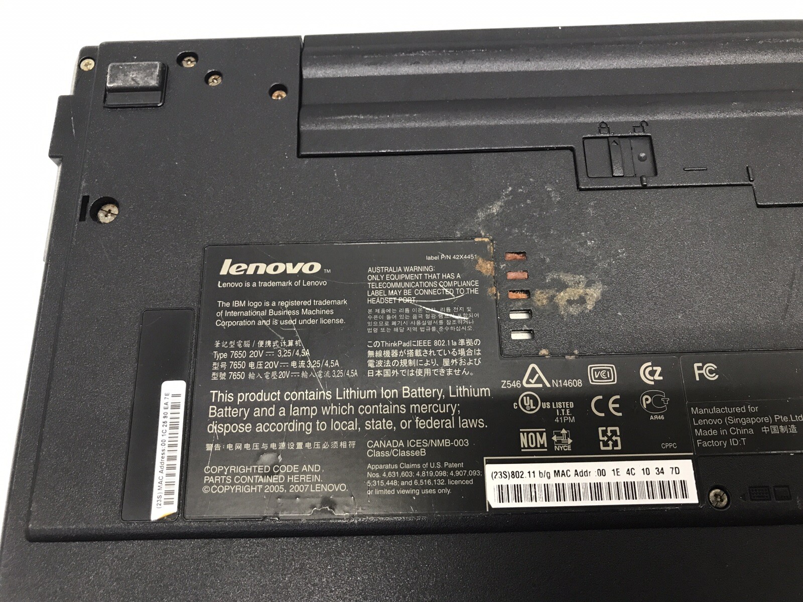Lenovo ThinkPad R61e Intel Celeron CPU 540 @ 1.86GHz Booted to BIOS