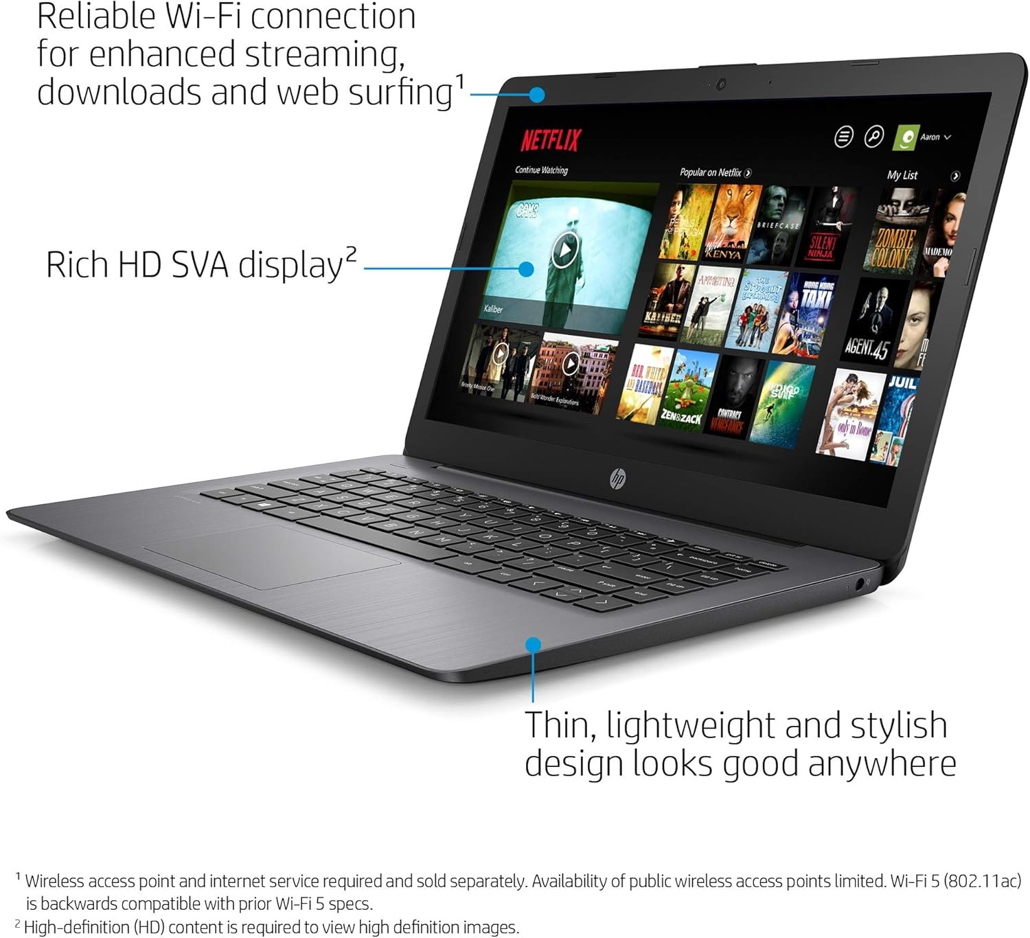 HP Intel Stream 14″ HD, Intel Celeron N4000, 4GB RAM, 64GB eMMC Win10S