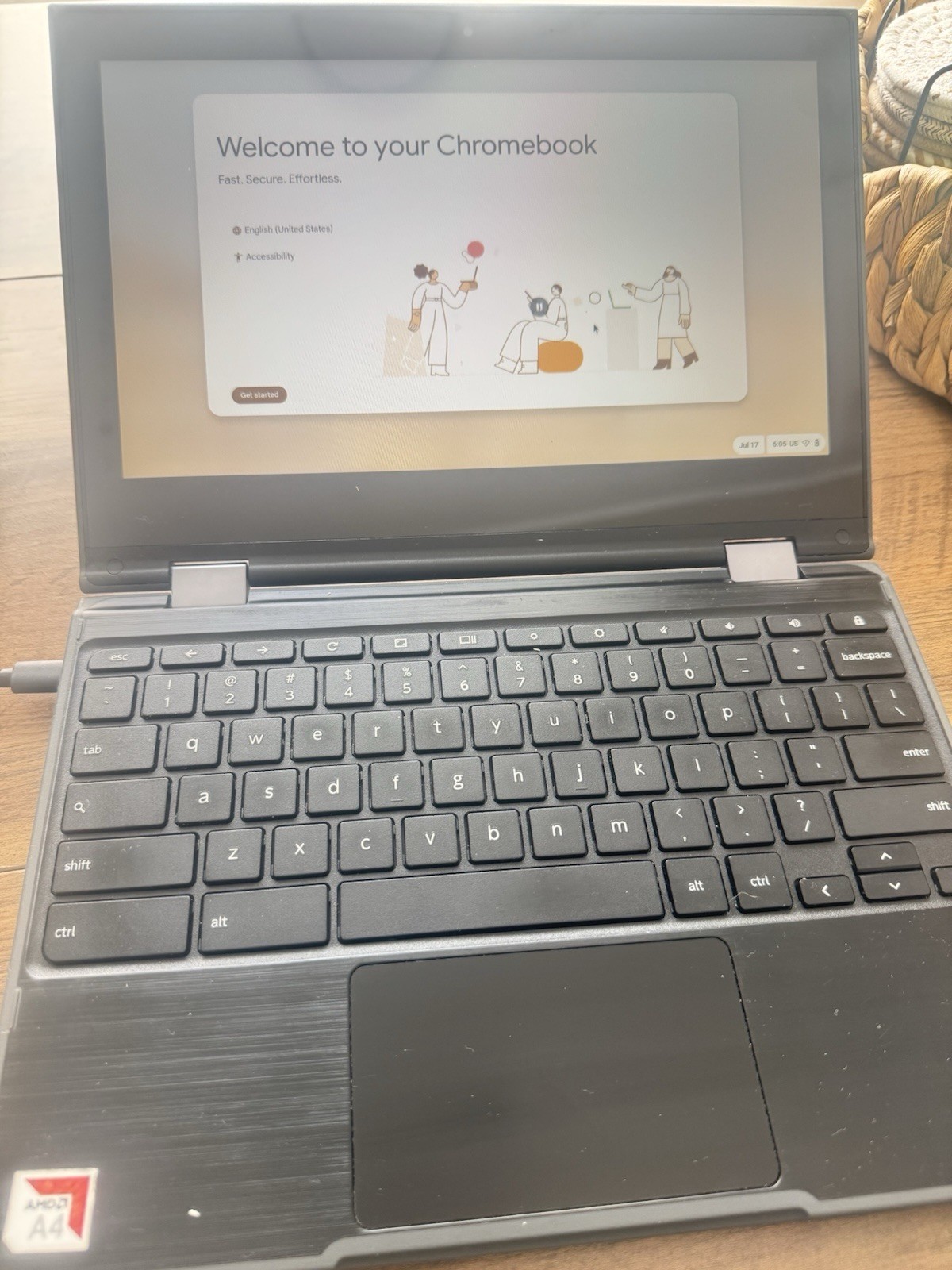 Touch screen Lenovo 300e Chromebook 2nd Gen AST 82CE with charger.
