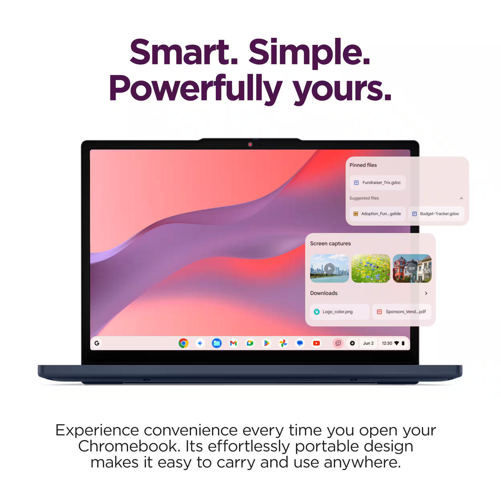 Lenovo – IdeaPad Slim 3 Chromebook – 14″ 2K Touchscreen Laptop – MediaTek Kom…