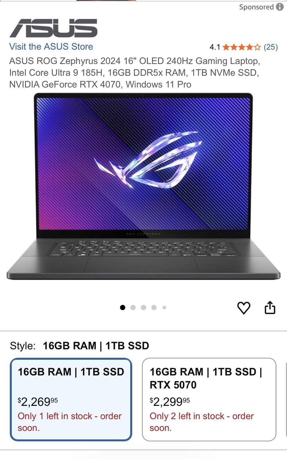 16 INCH ROG GAMING LAPTOP – OLED – ULTRA 9 – NVIDIA RTX GRAPHICS – WARRANTY!