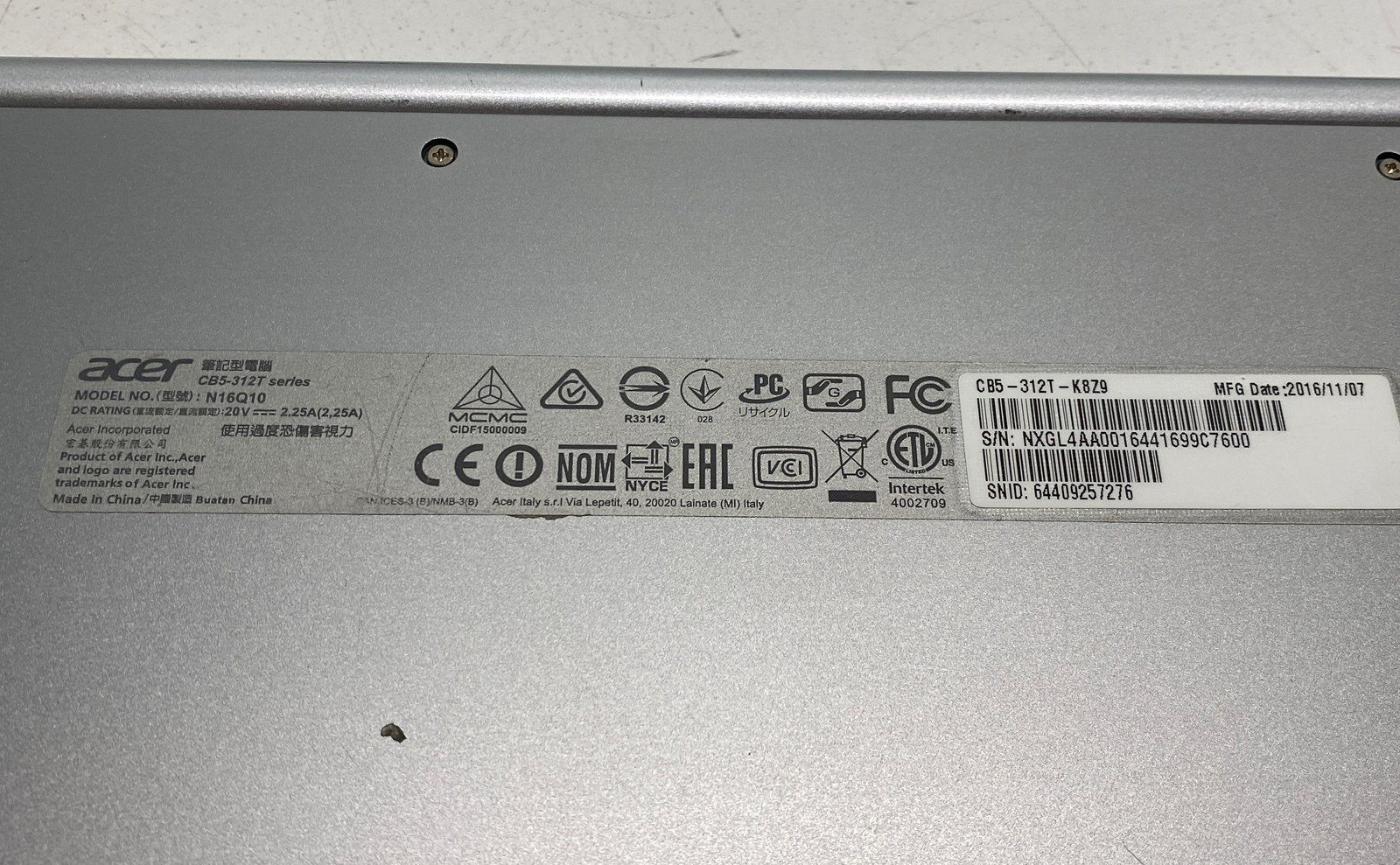 Acer Chromebook R 13 CB5-312T 13.3″ Laptop MediaTek ChromeOS Silver