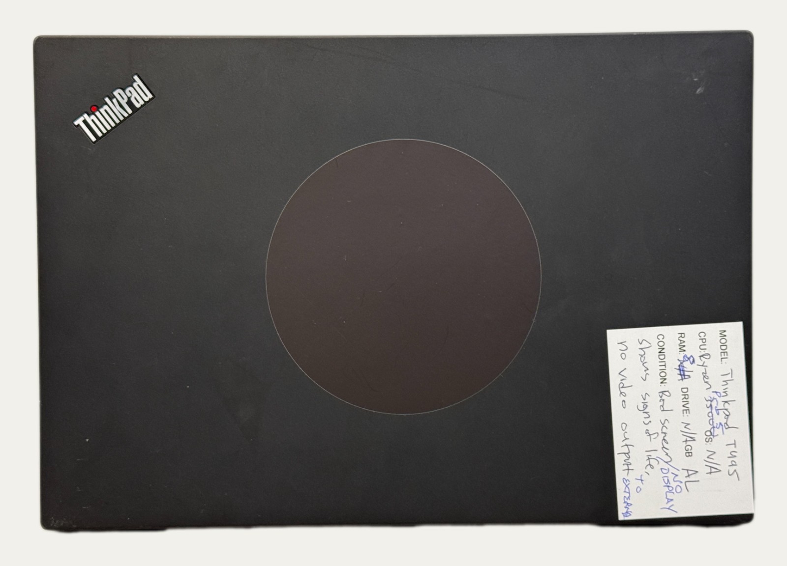 Lenovo Thinkpad T495 AMD Ryzen Pro 5 3500u 8GB RAM – No SSD, OS – PARTS