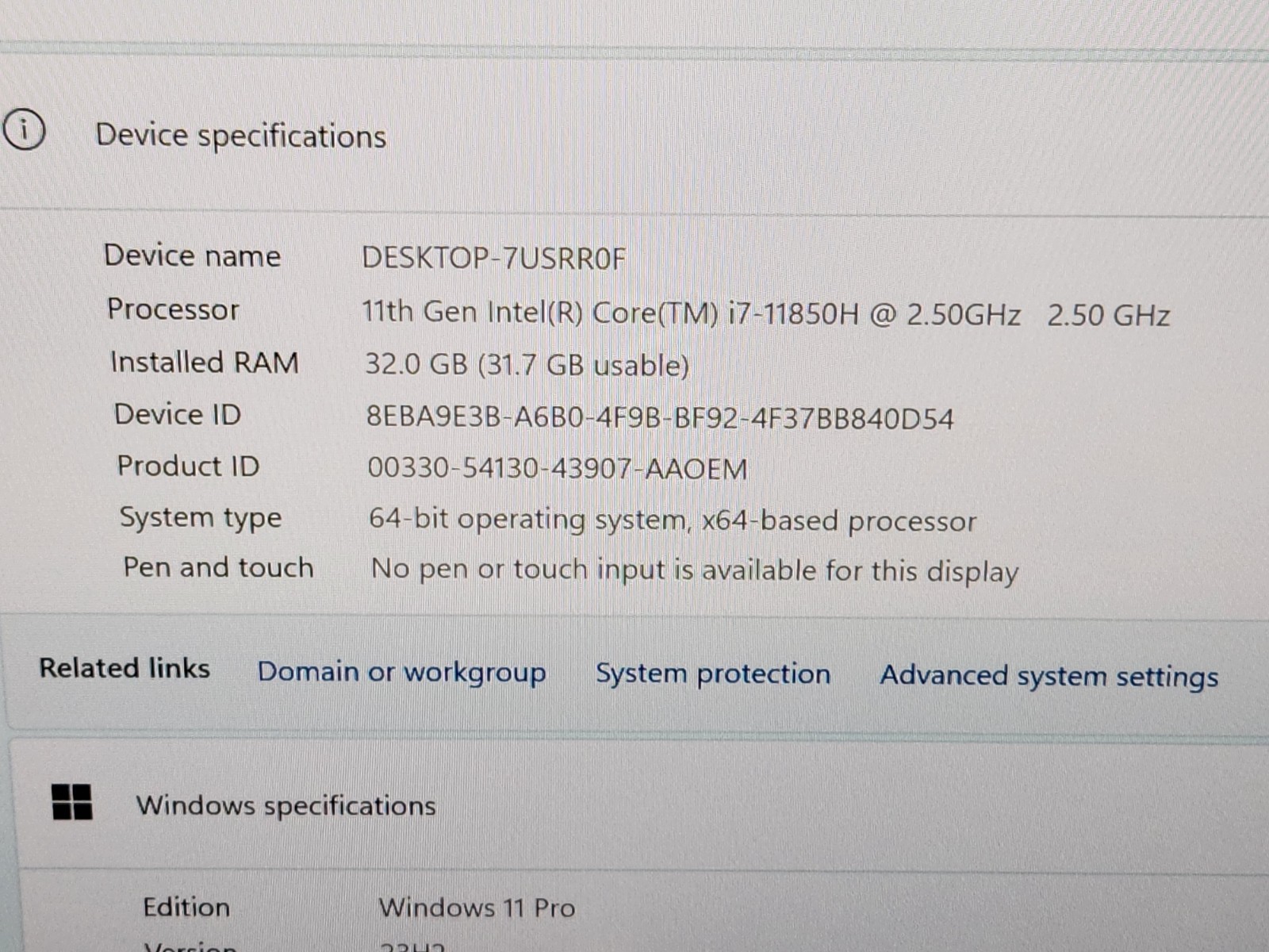 Lenovo ThinkPad P1 Gen 4 16″ WXQGA i7-11850H 32GB 512GB SSD RTX A2000 Win 11 ~