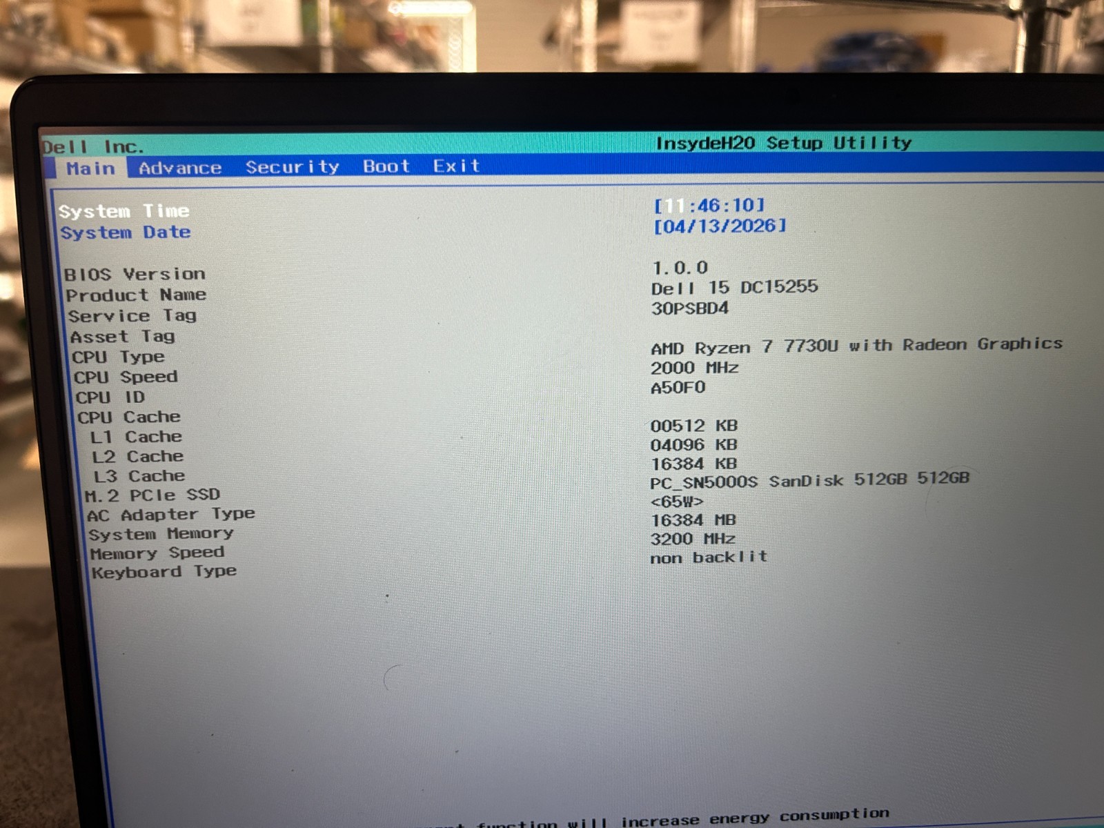 DELL 15 DC15255 G8MK9, AMD Ryzen 7 7730U, 16 GB RAM, 512 GB NVMe SSD