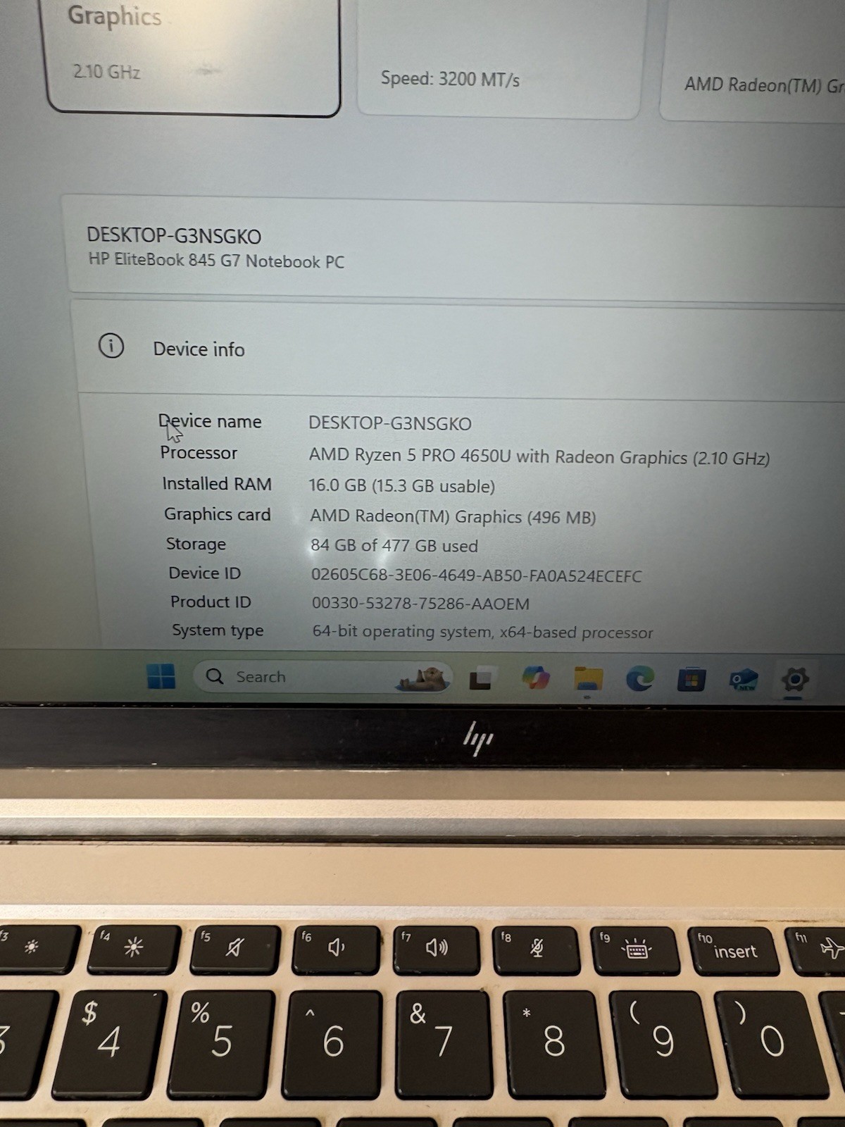HP ELITEBOOK 845 G7 | AMD RYZEN 5 PRO 4650U 16GB Ram 512GB SSD FHD Win11—-2