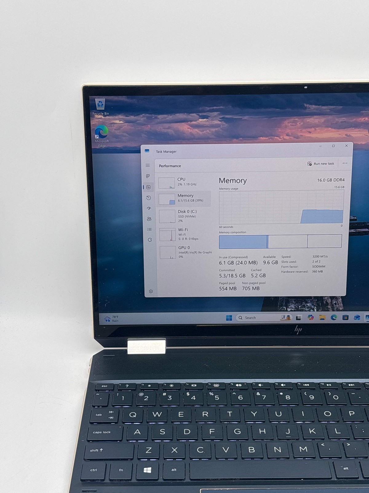 HP Spectre x360 15t-eb100 2-in-1 i7-1165G7 16GB RAM 256GB SSD Used