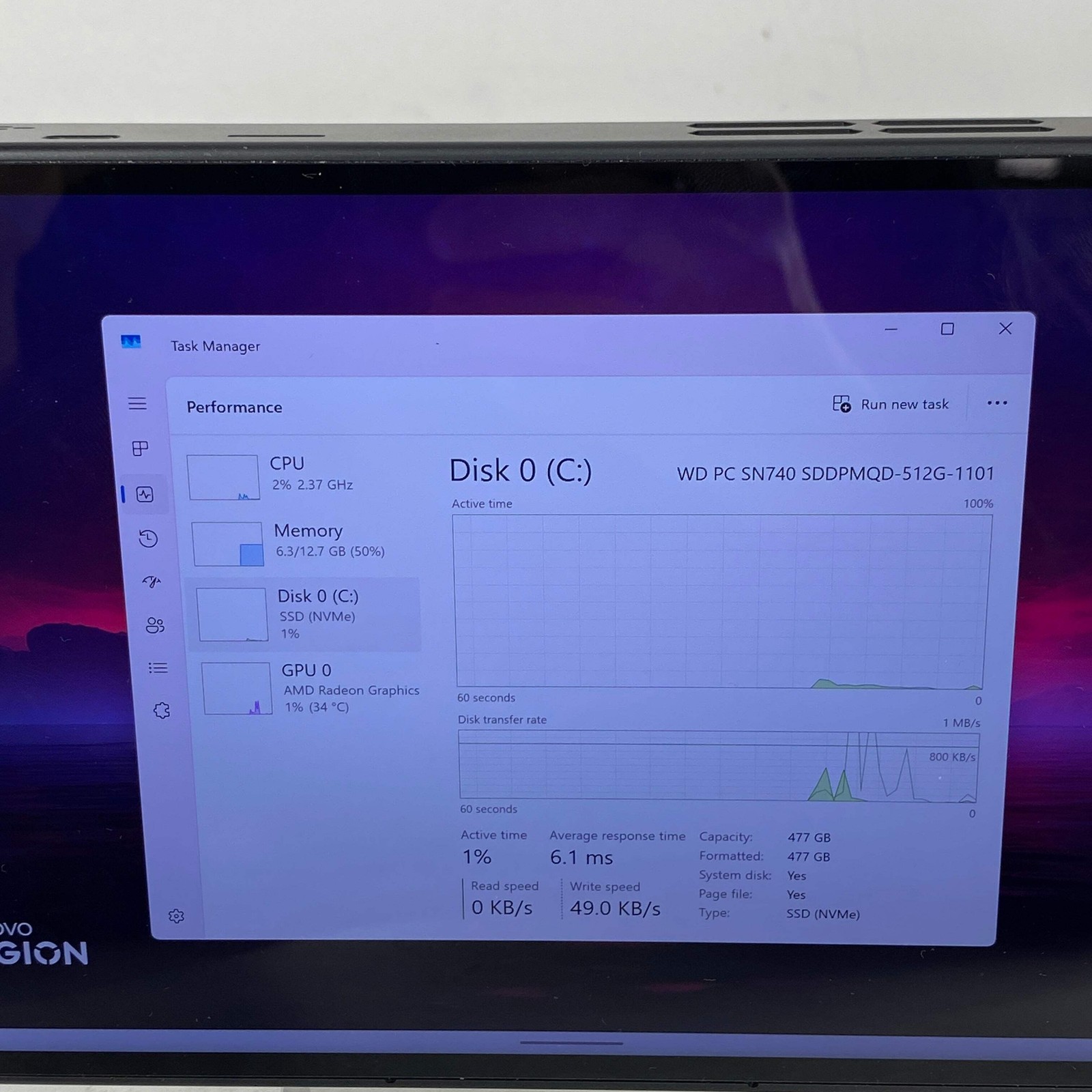 Lenovo Legion Go 8.8″ AMD Ryzen Z1 Extreme 16GB RAM 512GB Shadow Black 83E1001YU