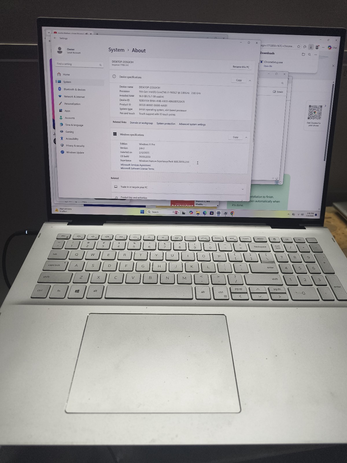 Dell Inspiron 17 7706 2n1 i7-1165G7 16GB RAM 512GB SSD
