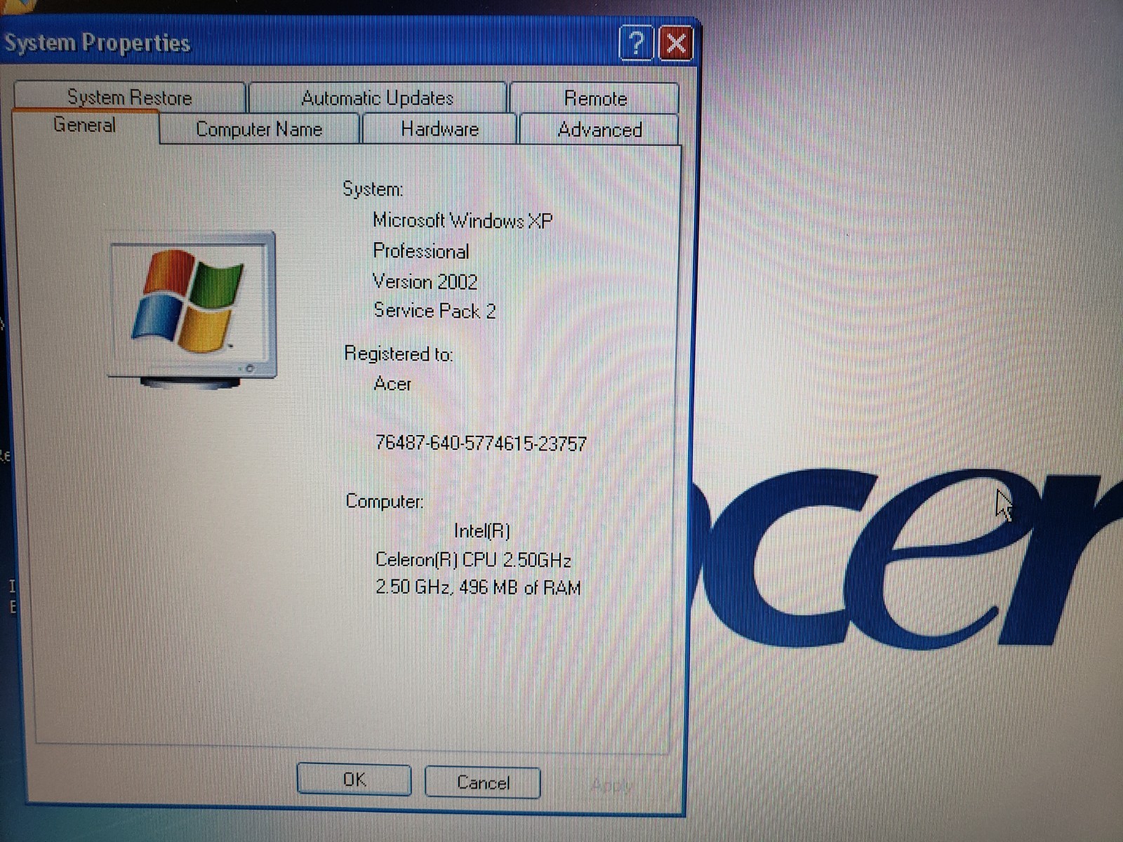 Vintage Acer TravelMate 240 Laptop 15″ Celeron 2.52GHz 512MB 100GB WinXP *Nice
