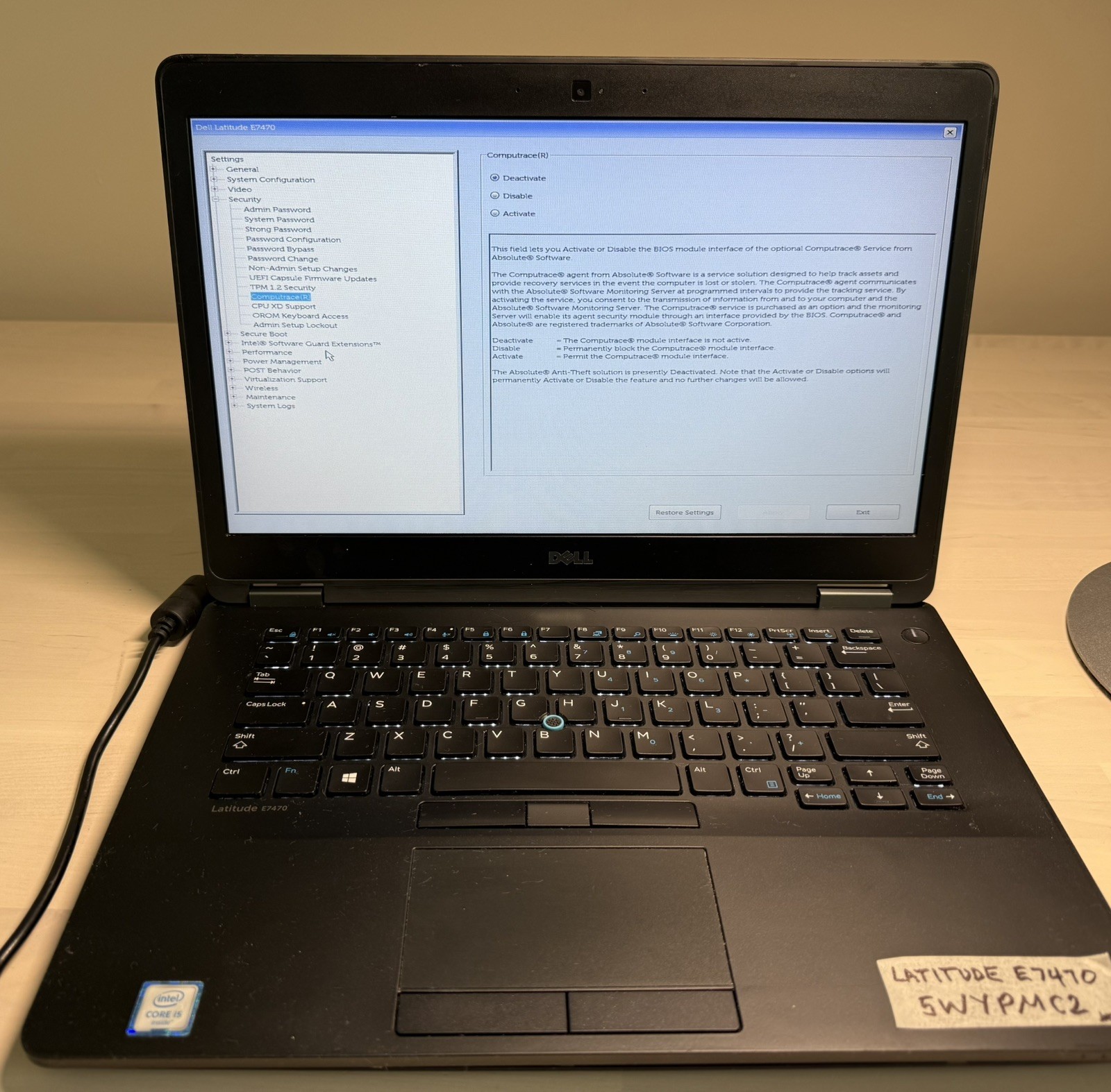 Dell Latitude E7470 Laptop Intel Core i5 6th Gen No HD/OS/AC Adapter