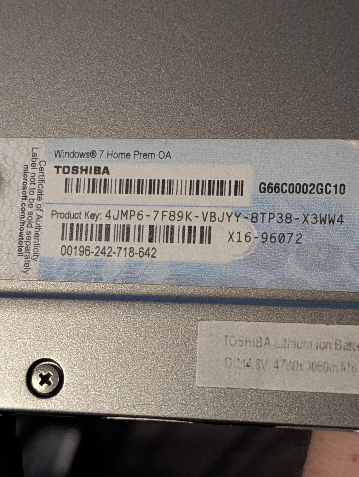 Toshiba Portege Z835-P330 13″ Intel Core i3-2367M 2GB RAM Parts