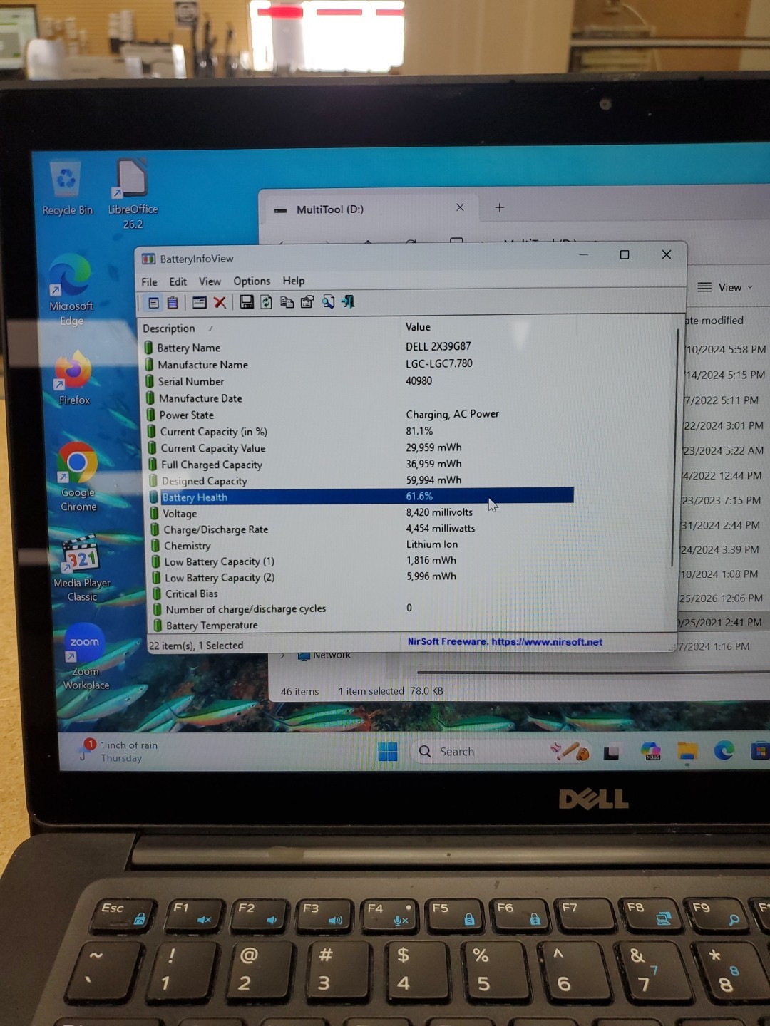 Dell Latitude 7480 14” i5-6300U 2.4GH 8GB DDR4 256GB SSD Win 11 032526-2