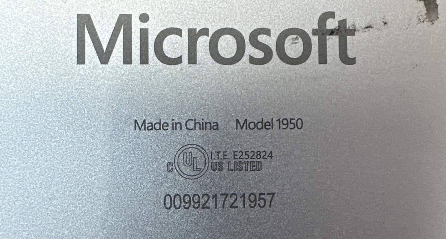 Microsoft 1950 LCD Screen Chassis Battery Assembly No Motherboard