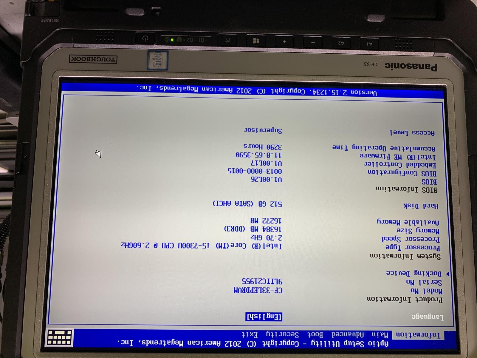 Panasonic ToughBook CF-33 i5-7300U 2.6Ghz 512GB SSD 16GB DDR3 W11P (No keyboard)