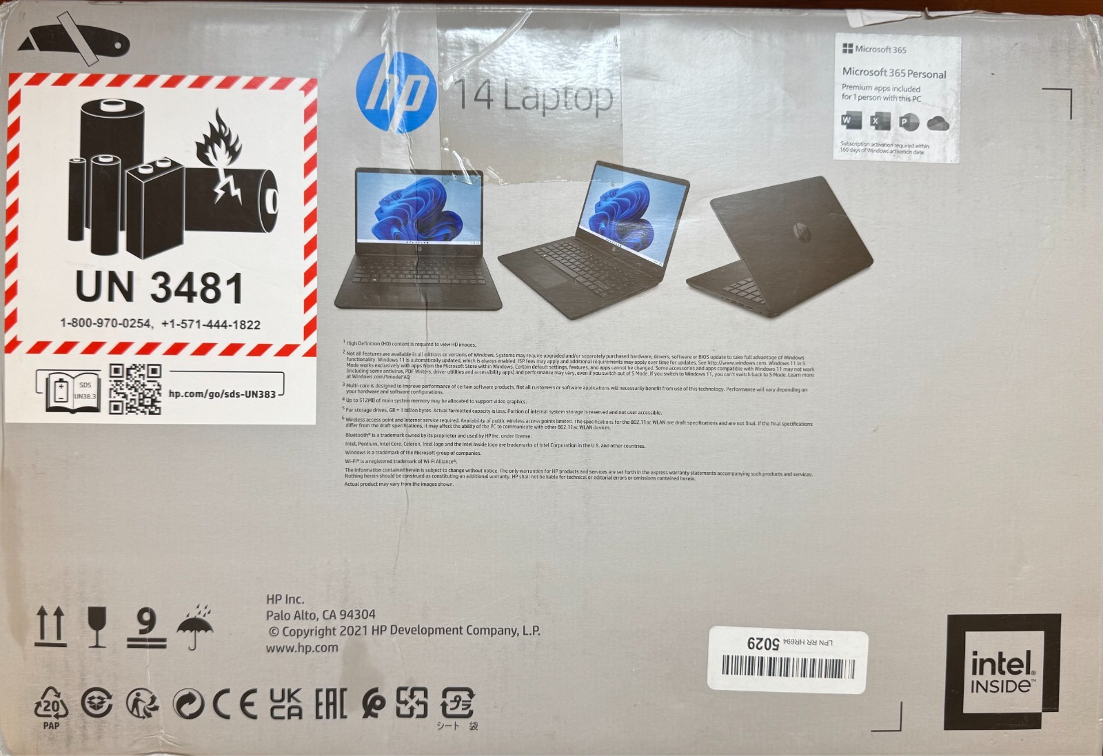 HP Laptop 14” HD LCD, 64GB eMMC, 16GB RAM, Windows 11 Home, Jet Black
