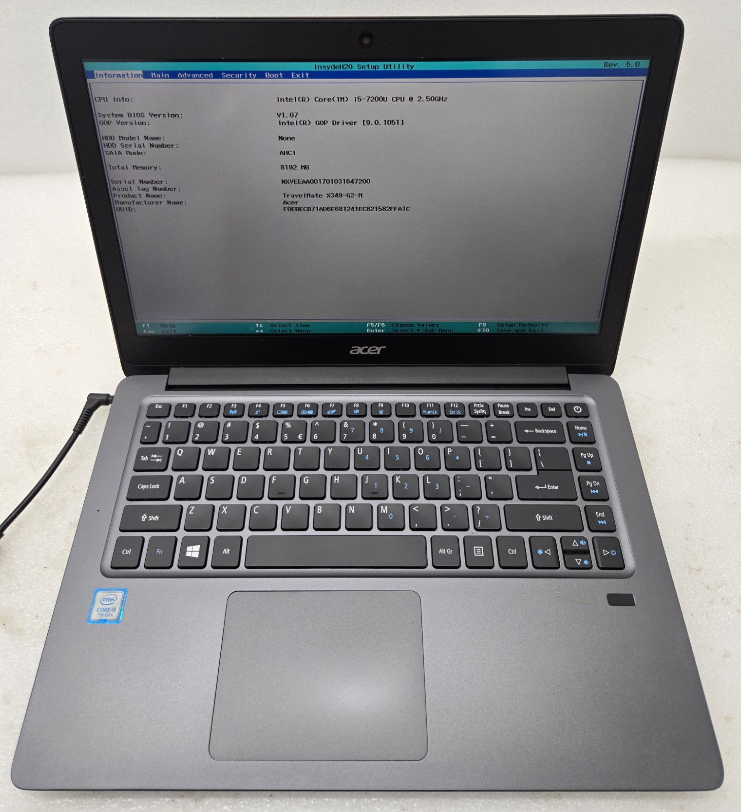 ACER TravelMate X349 Laptop Intel i5-7200U 8GB Ram NO HD/OS (FL)