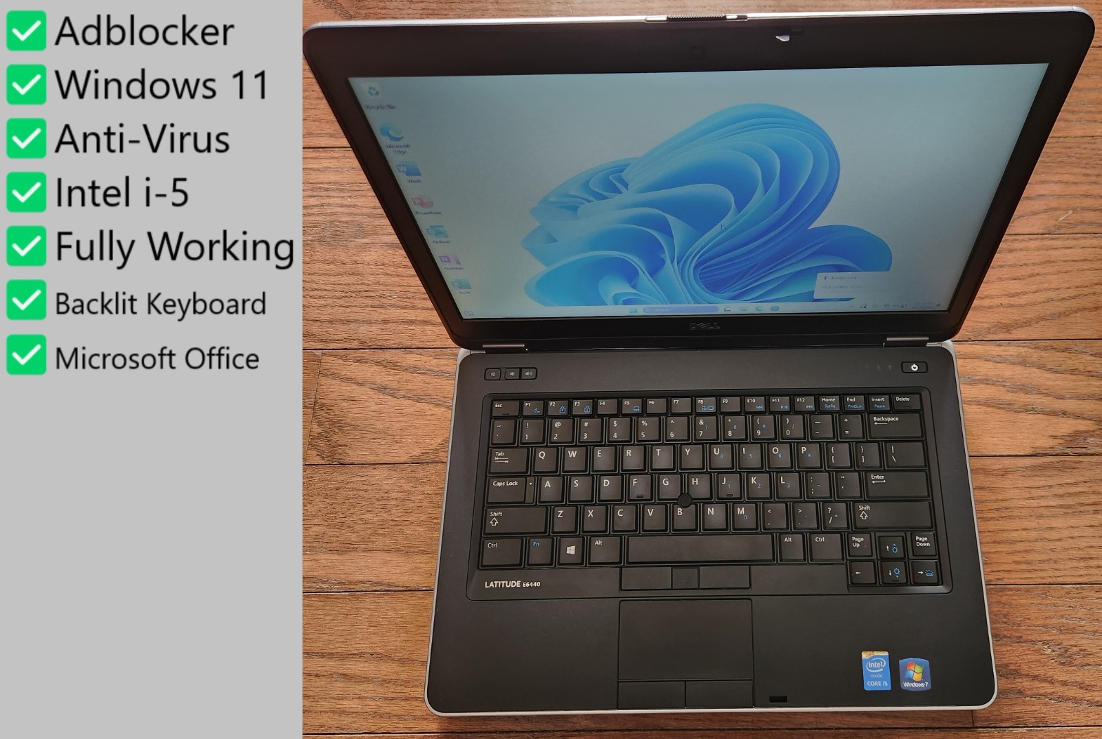 Dell Latitude E6440 (256GB SSD, Intel i-5, 2.7GHz, 8GB RAM, Windows 11) Laptop