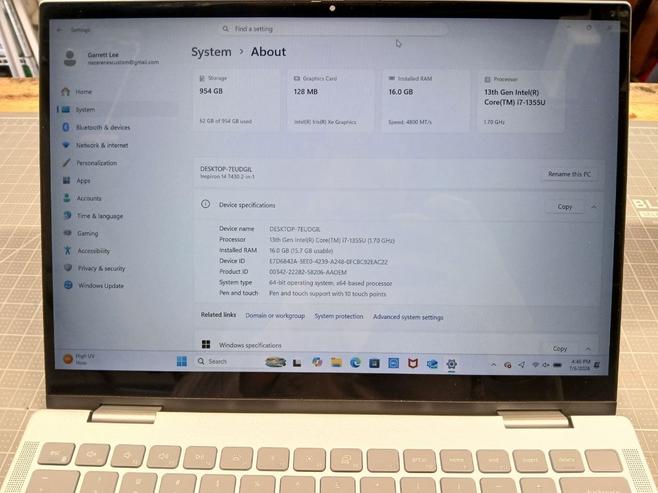 Dell Inspiron 14 7430 2-in-1 14″ Touch i7-1355U 16GB RAM 1TB SSD Mint W/ Charger