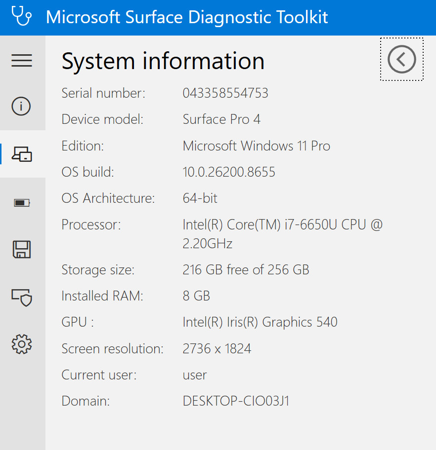 Surface Pro 4 256GB i5 Tablet i5-6300U 2.40GHz Model 1724 POWER ON AS IS Locked