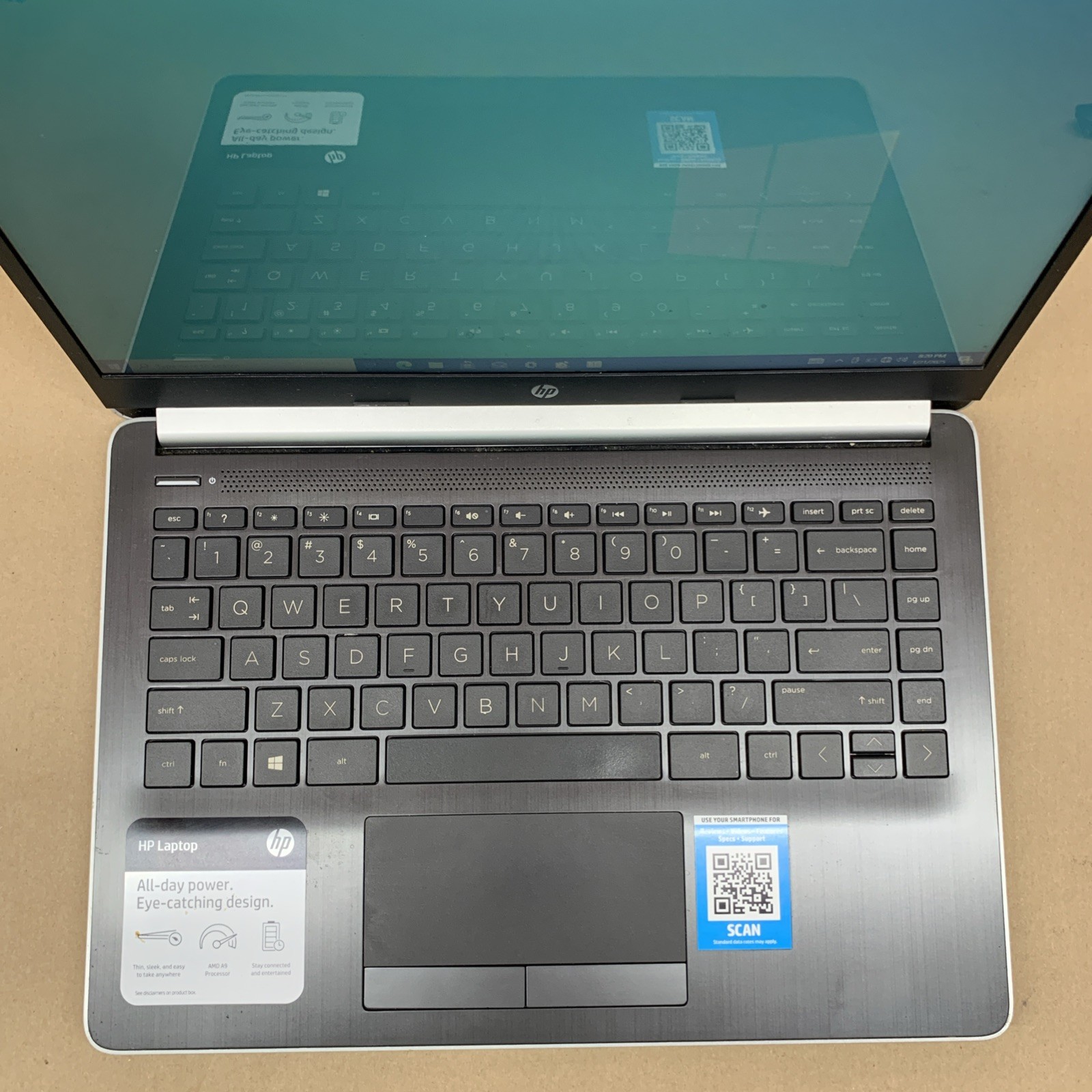 HP Laptop 14-dk0xxx, AMD A9-9425 R5 @ 3.2GHz, 4GB RAM, 128GB SSD, W10P