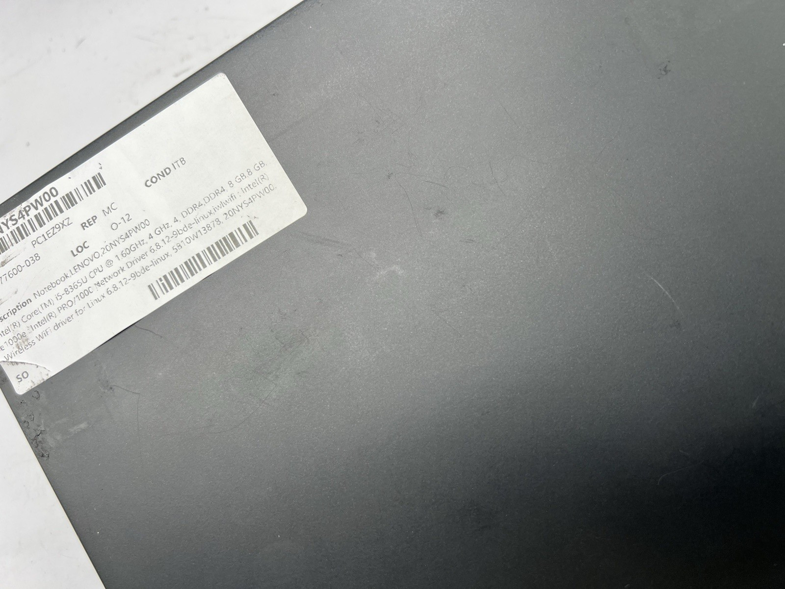 Lenovo ThinkPad T490s, i5-8365U CPU @ 1.60GHz, 16GB RAM-No HDD/OS/Charger
