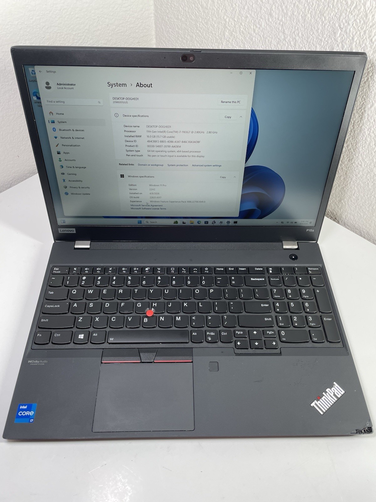 Lenovo ThinkPad P15s Gen 2 i7-1165G7 16GB RAM 512GB SSD Quadro T500 Win11Pro