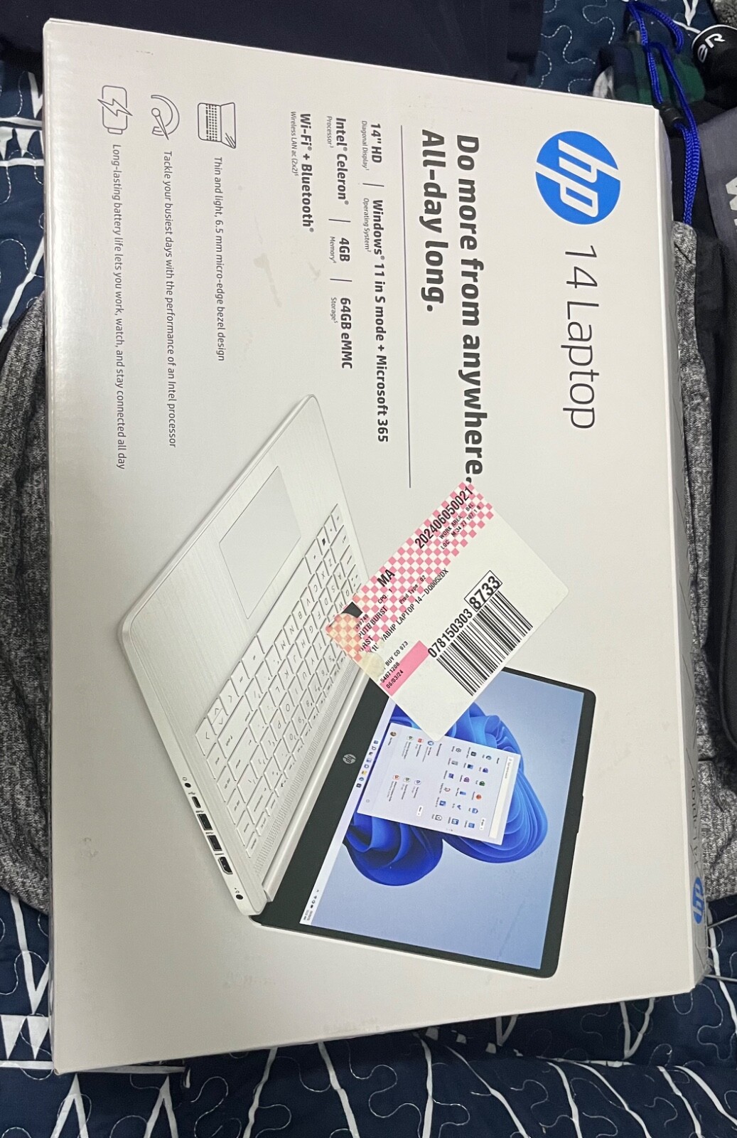HP 14DQ0052DX 14″ (64 GB, SSD, Intel Celeron N, 1.10 GHz, 4 GB) Laptop -…